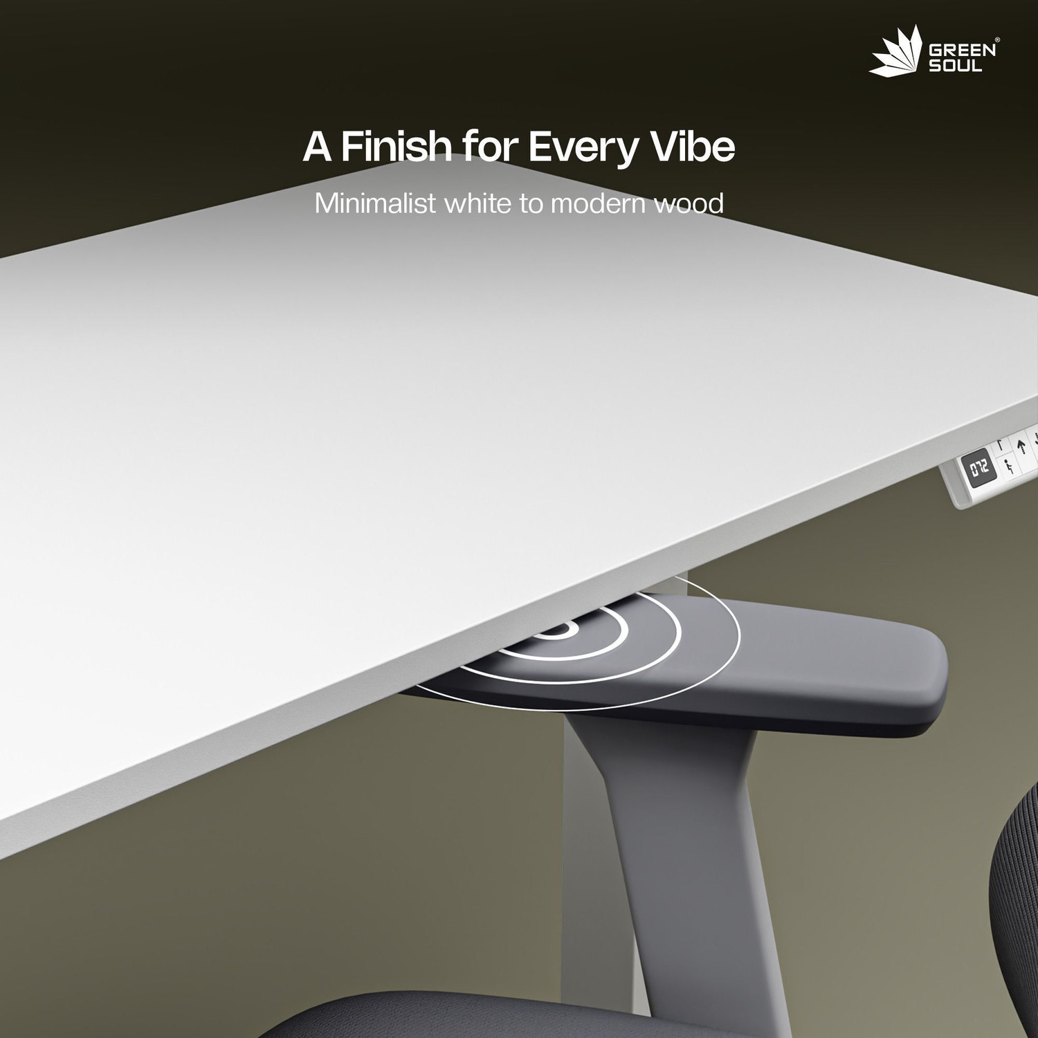 Image of GREEN SOUL Imperium Pro Electric Height Adjustable 150cm wide|ImpactShield Anti-Collision Engineered Wood Office Table