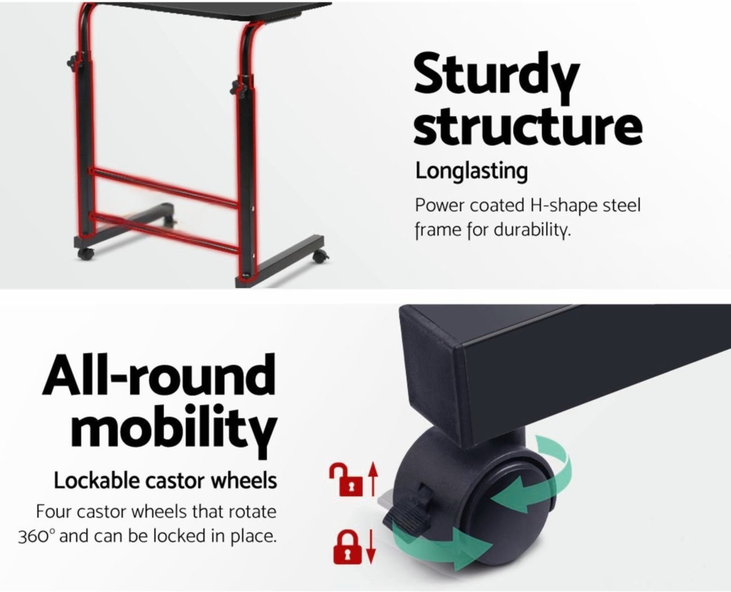 Image of TOTRI ENTERPRISE Height Adjustable Laptop Table for Bed Home Study Work Portable Laptop Desk Wood Portable Laptop Table
