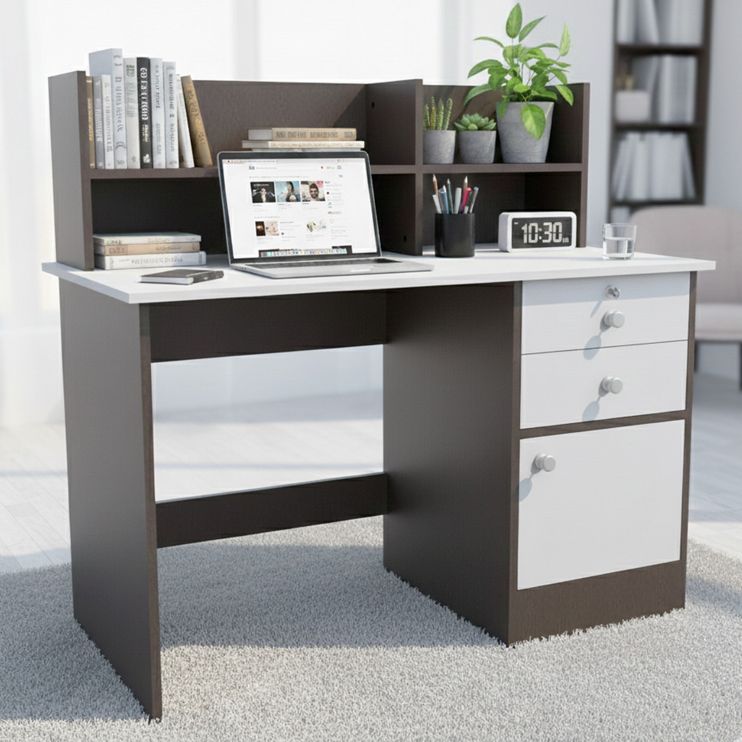 Image of NITYAM Premium Quality Computer Table With Drawer For Storage Engineered Wood Study Table