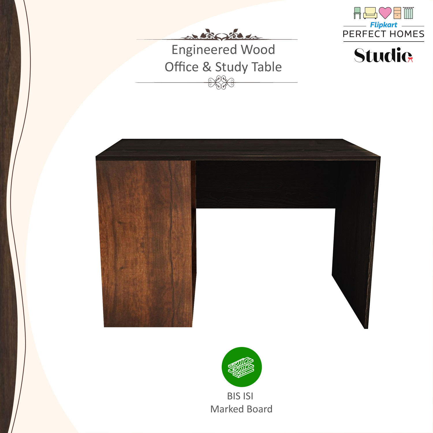 Image of Flipkart Perfect Homes Studio Augustine Dual Tone Engineered Wood Study Table
