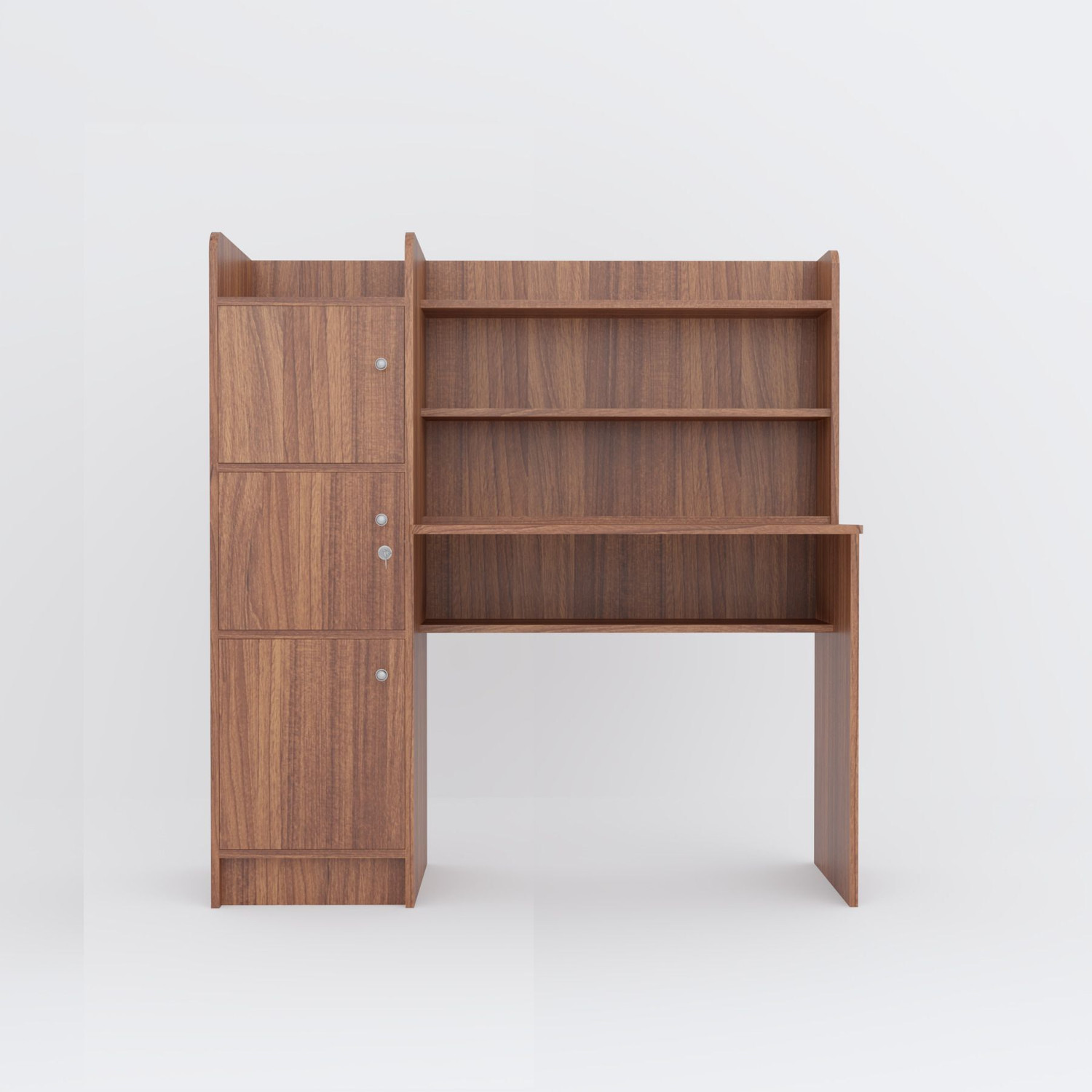 Image of neuspace Phoenix 3 Door Study Table with Storage Shelves & Cabinets Engineered Wood Study Table