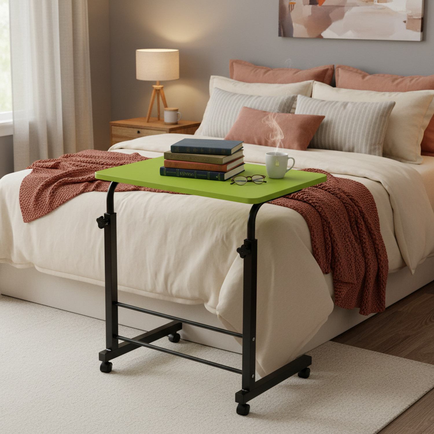 Image of Oorja Multipurpose Adjustable Study Table / Laptop Table for Kids and Adult, Wood Portable Laptop Table