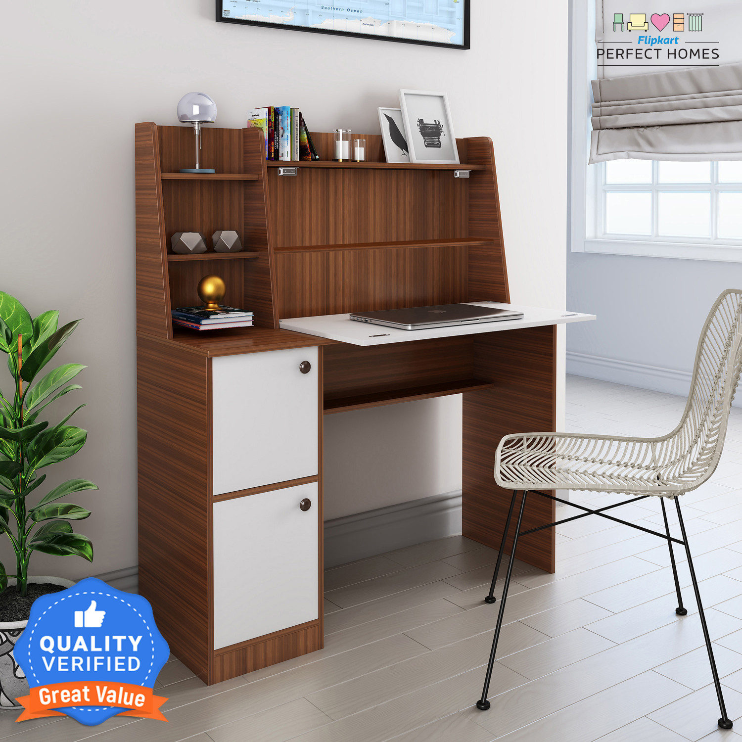Image of Flipkart Perfect Homes Dalton Engineered Wood Study Table