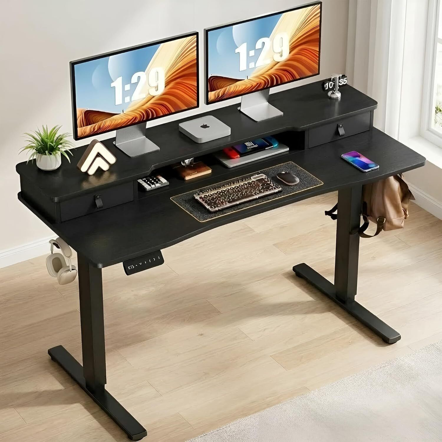 Image of Artikel Valor Lite Height Adjustable Electric Table 120x60 cm Sit Stand Desk Engineered Wood Office Table