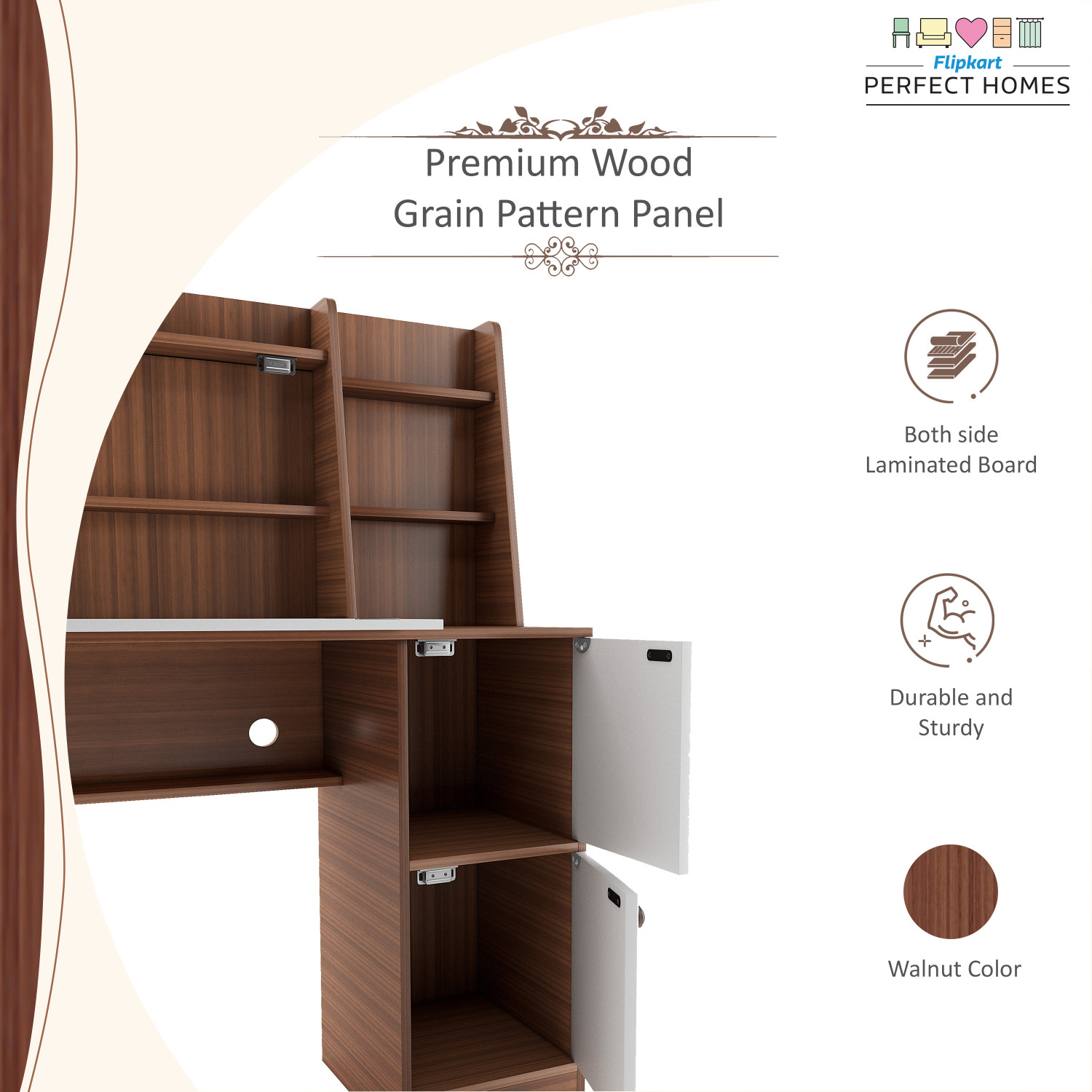Image of Flipkart Perfect Homes Dalton Engineered Wood Study Table
