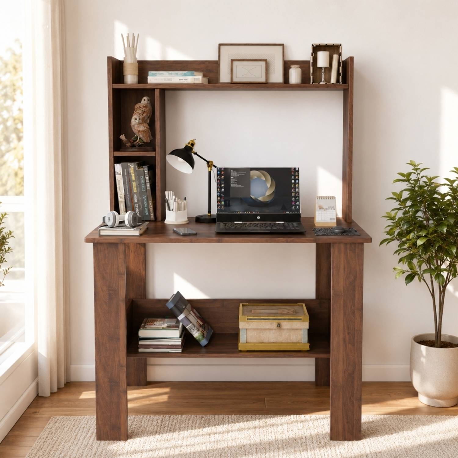Flipkart Perfect Homes Multipurpose Study Desk with Hutch