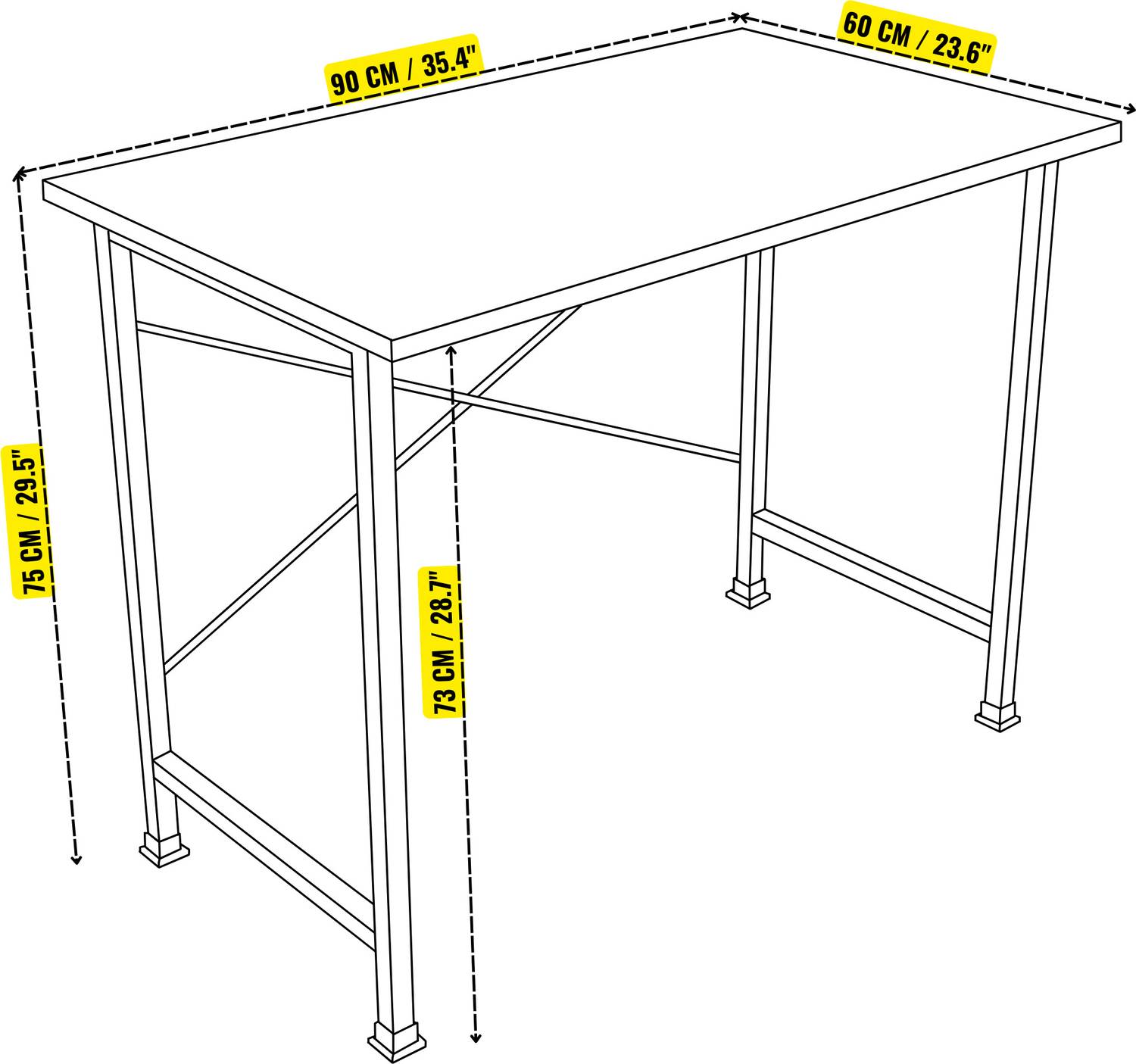 CATIVE Engineered Wood Office Table - Image 4