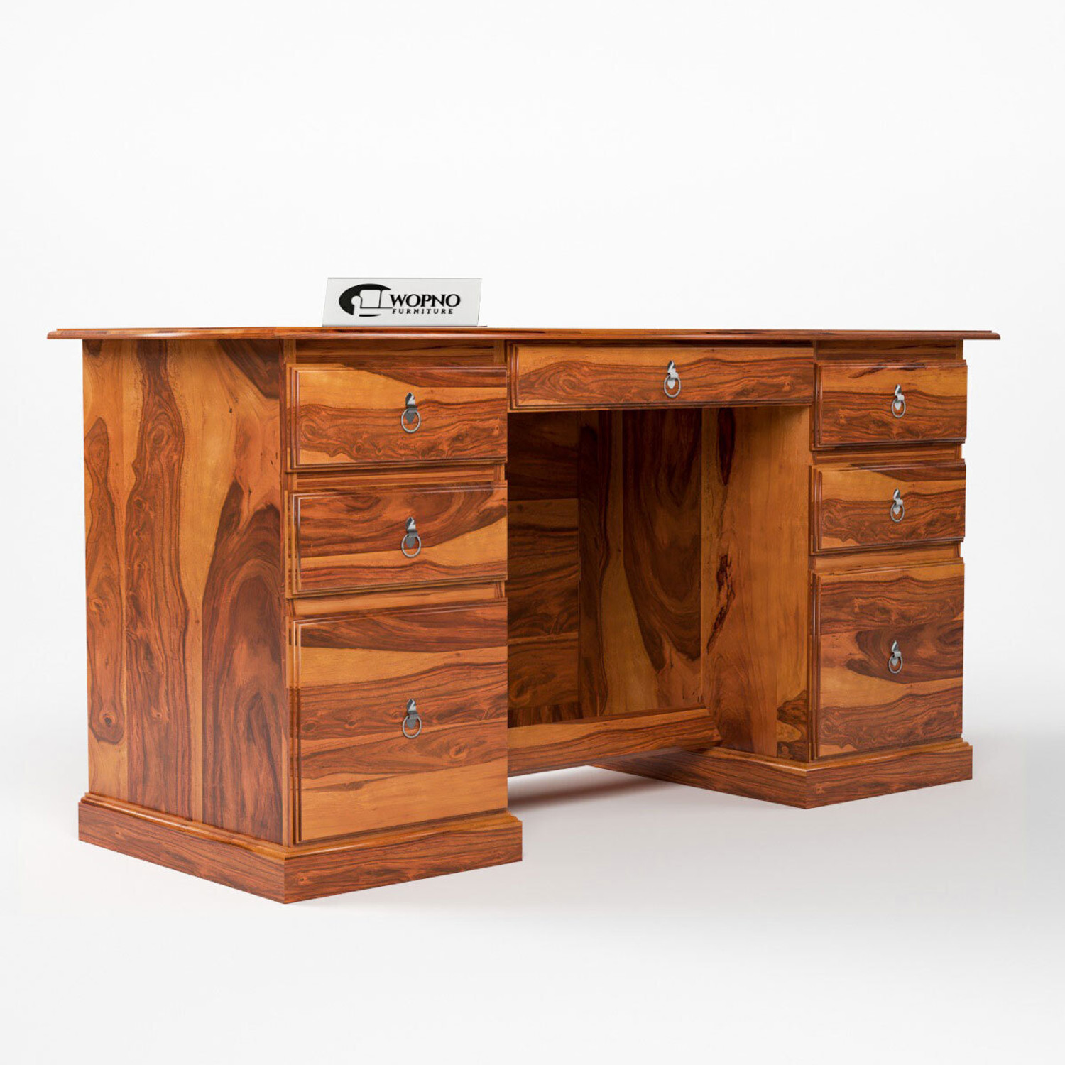 Image of Wopno Furniture Sheesham Wooden Study Table & Desk with Drawer for Home and Office Solid Wood Study Table