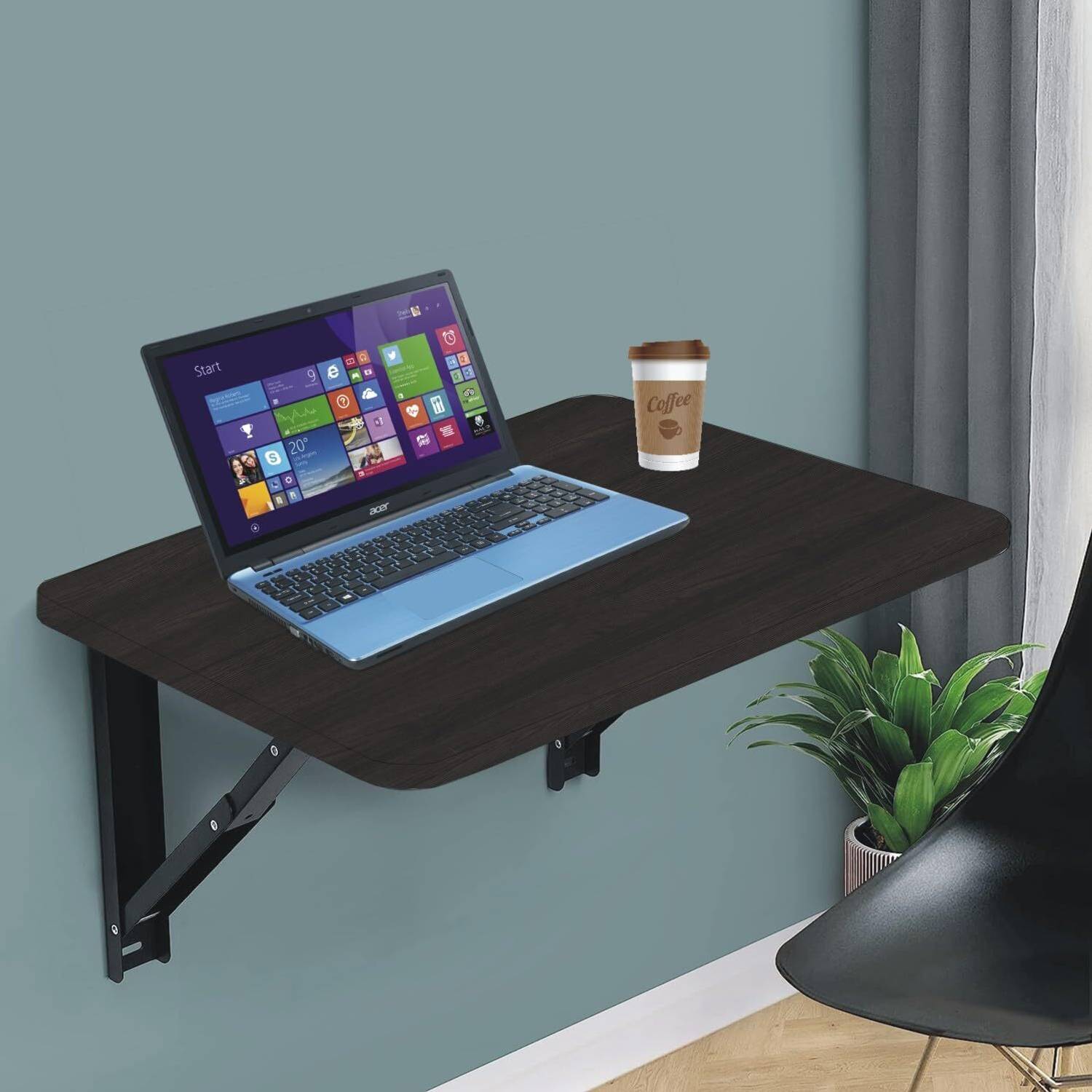 sbf furniture wall deks Engineered Wood Office Table (Wall Mounte