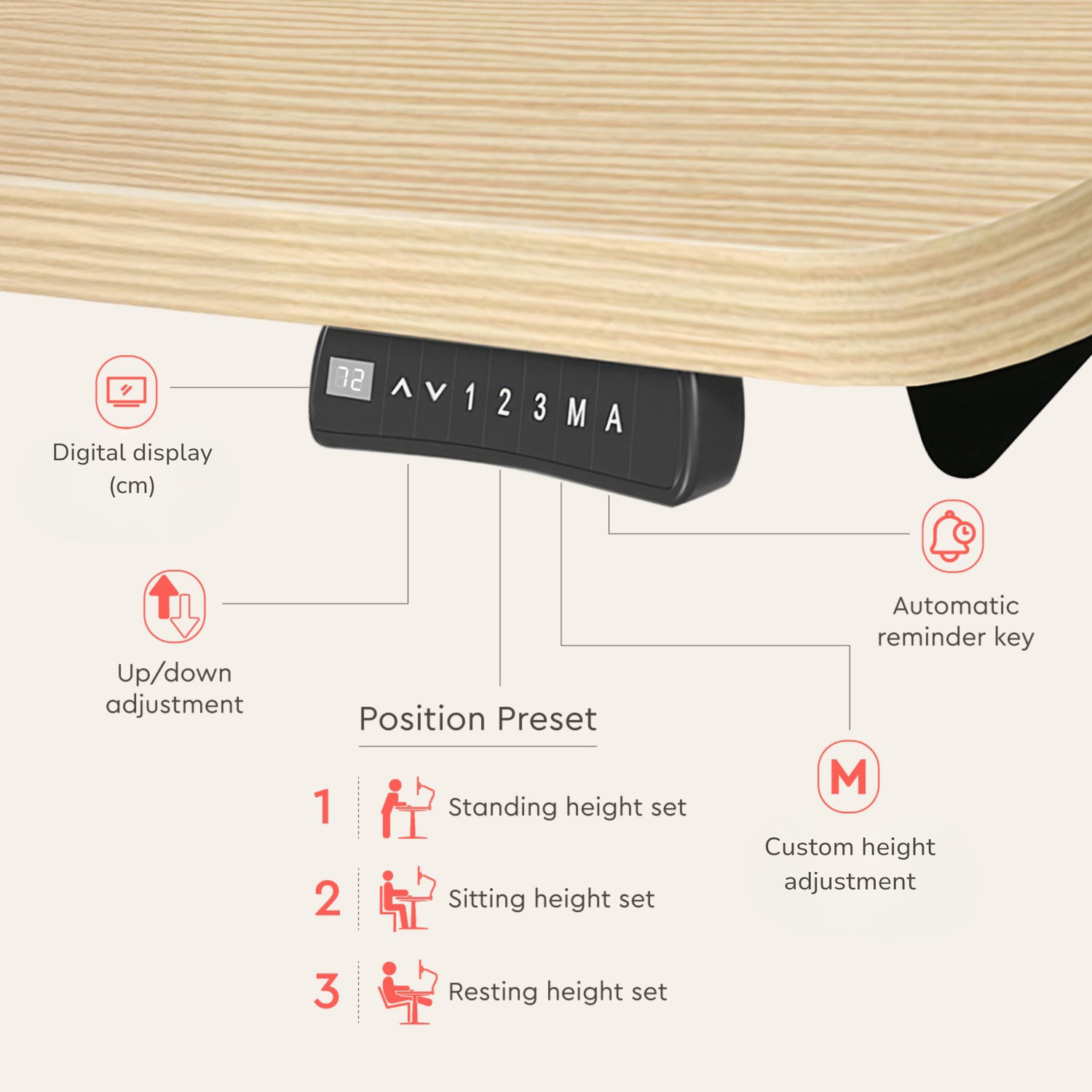 Image of Interio by Godrej Stance Dual Motor Height Adjustable Work Desk Engineered Wood Multipurpose Table