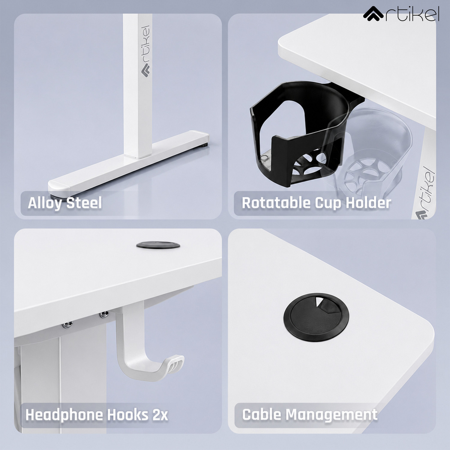 Image of Artikel Artikel Eco-Neo Height Adjustable Standing Table 120x60cm, USB & Type-C Engineered Wood Office Table