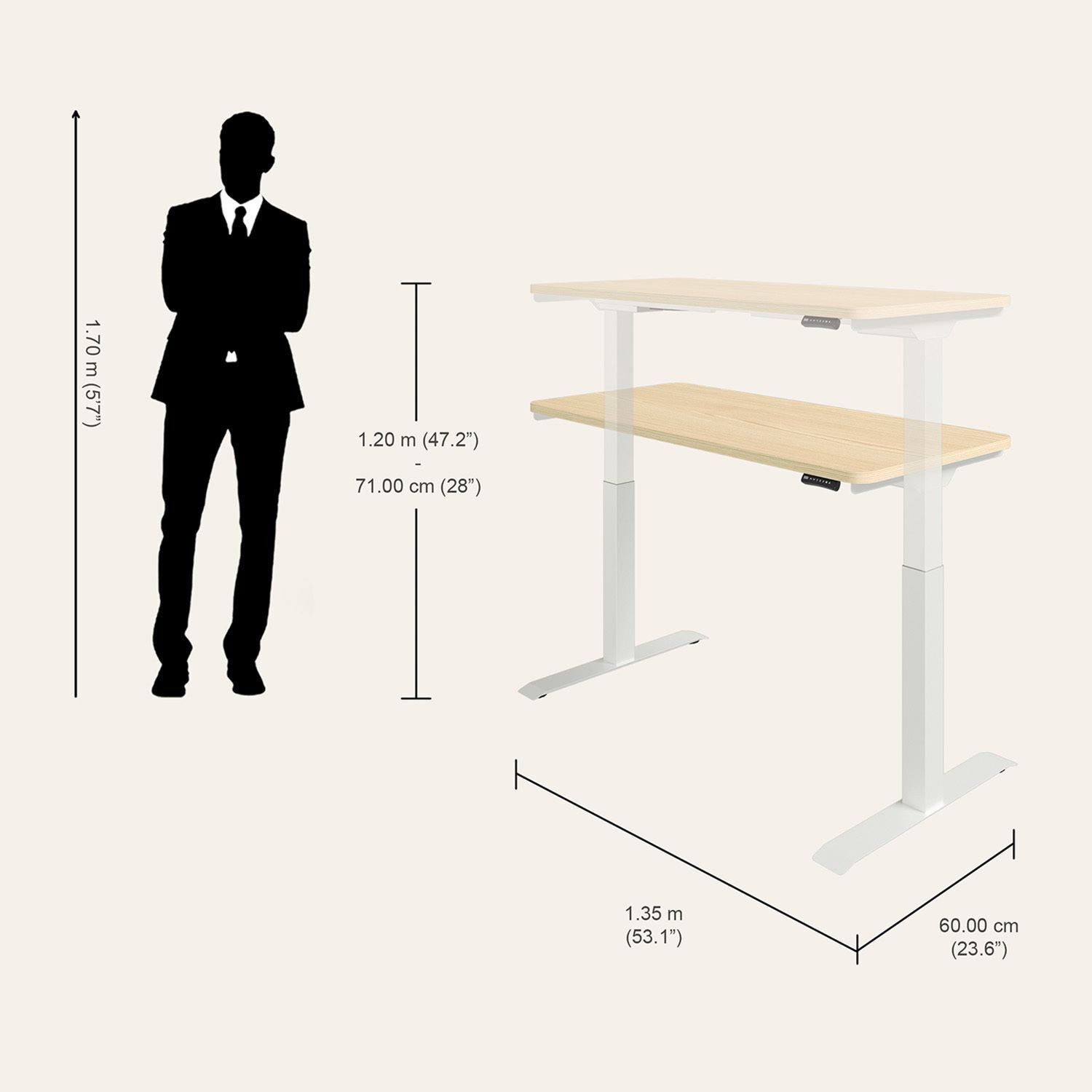 Image of Interio by Godrej Stance Dual Motor Height Adjustable Work Desk Engineered Wood Multipurpose Table