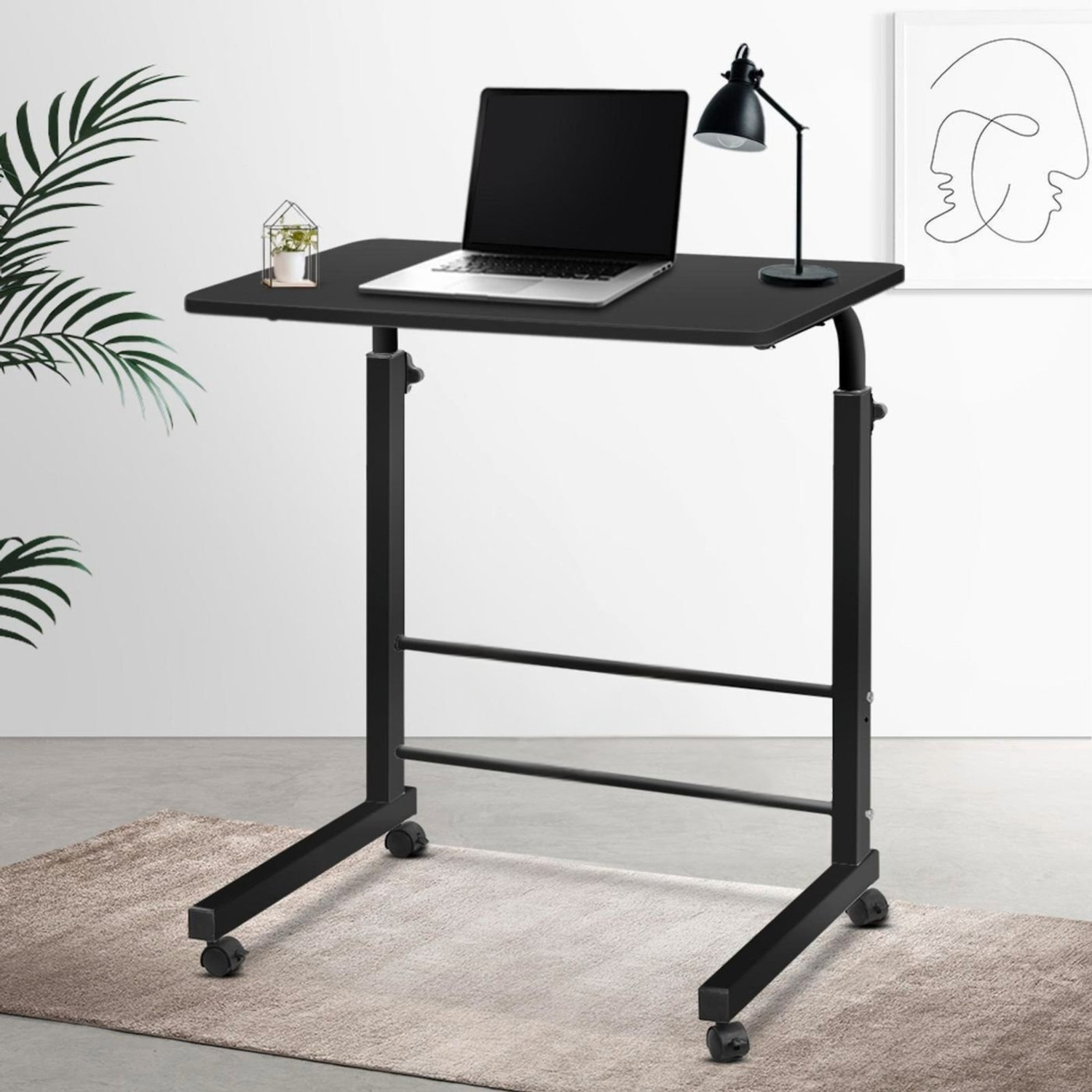 Image of VIROVIA VIROVIA Study Table for Home Office & Bed | Wooden Laptop Desk | Mate Finish Solid Wood Multipurpose Table