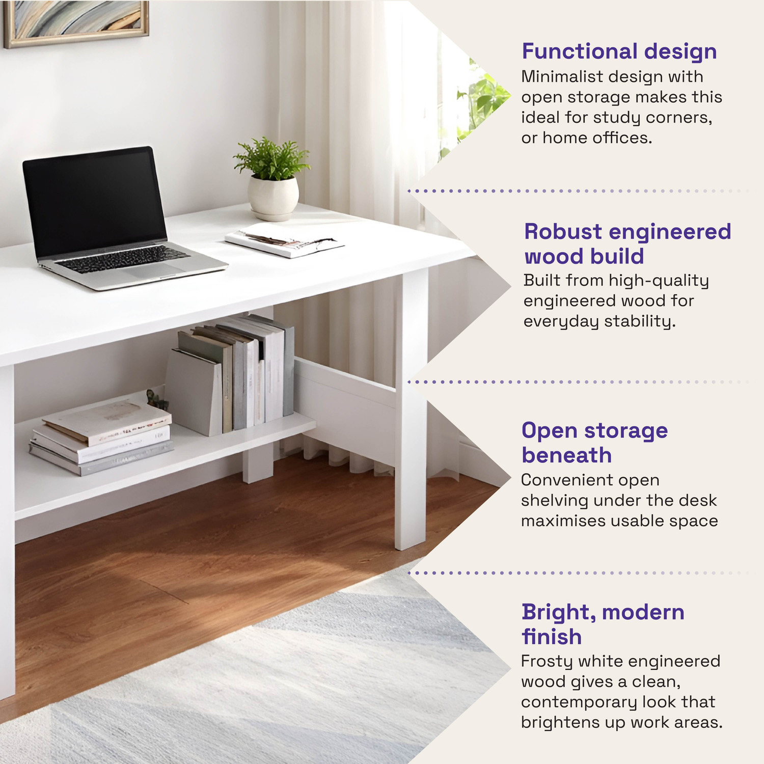Image of Wakefit Edwin Engineered Wood Study Table