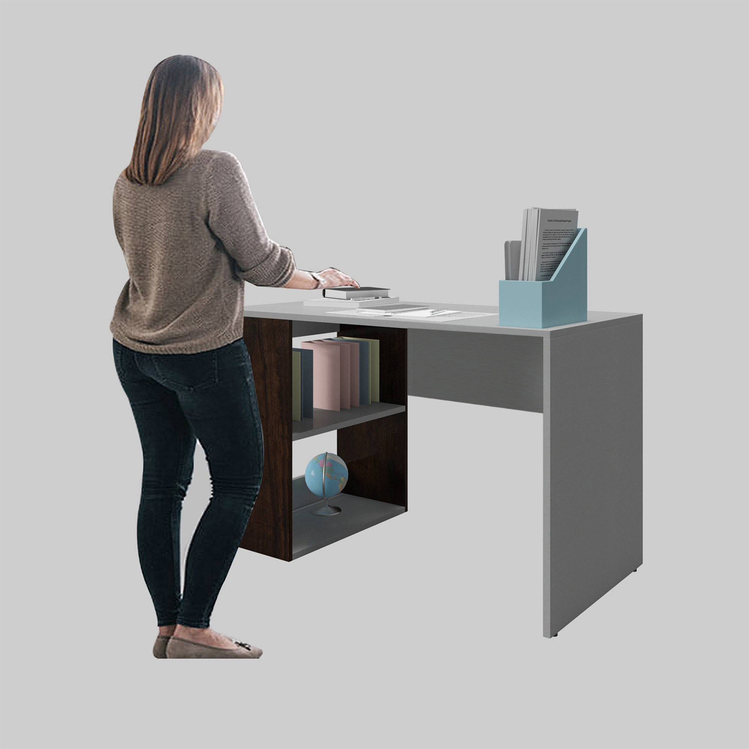 Image of Flipkart Perfect Homes Studio Augustine Dual Tone Engineered Wood Study Table