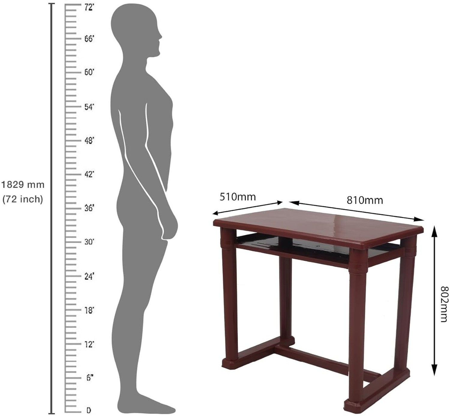 Image of Supreme Maa Durga Study Table Plastic Study Table