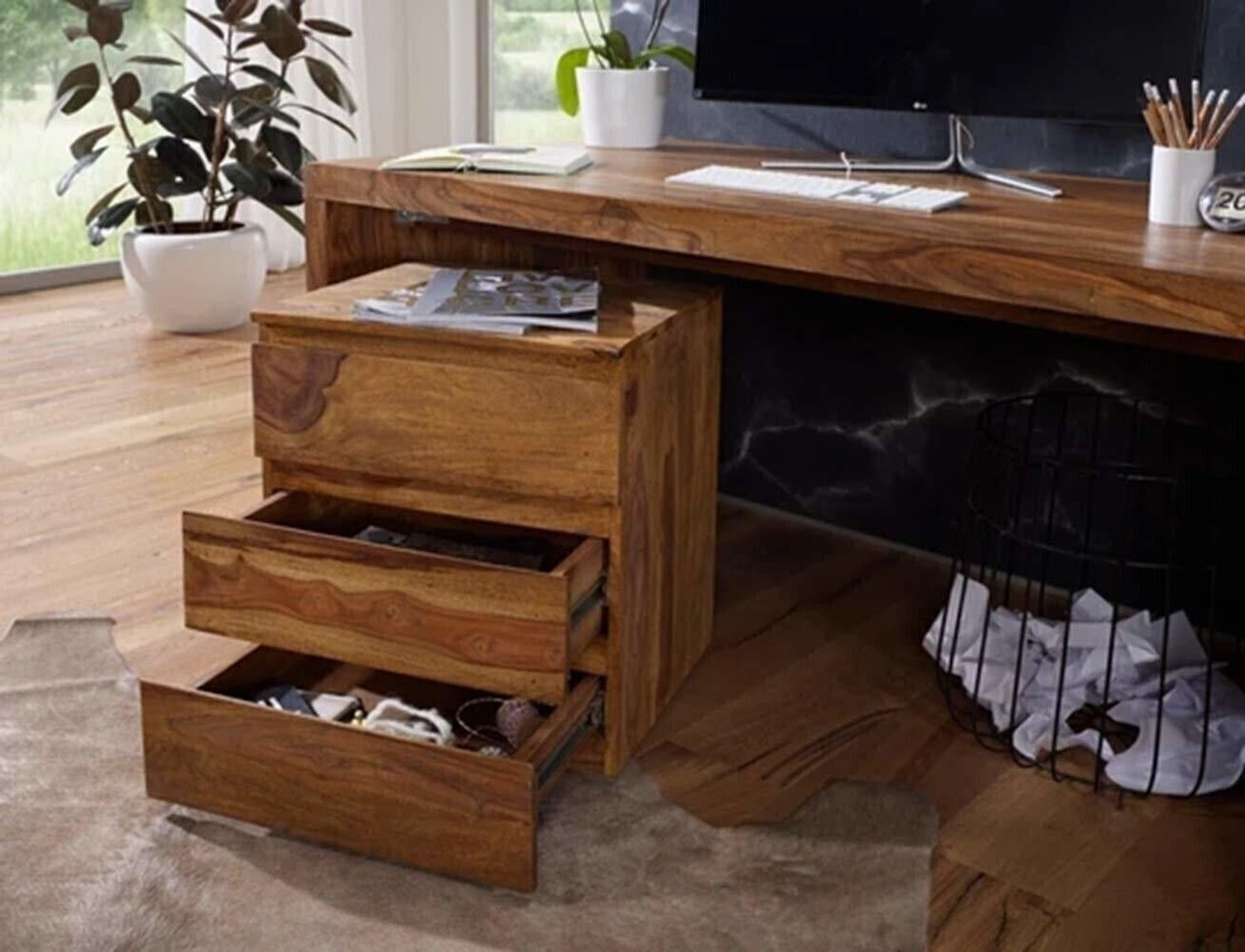Image of Ganpati Arts Jesphr Rosewood Study Desk With Storage For Kid's Room /Study Room Solid Wood Office Table