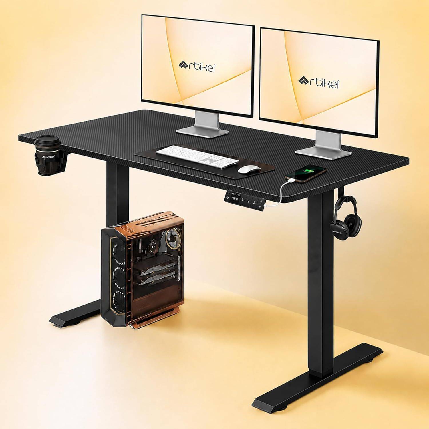 Artikel Multipurpose Electric Height Adjustable Gaming Table Home & Office Sit Stand Engineered Wood Multipurpose Table
