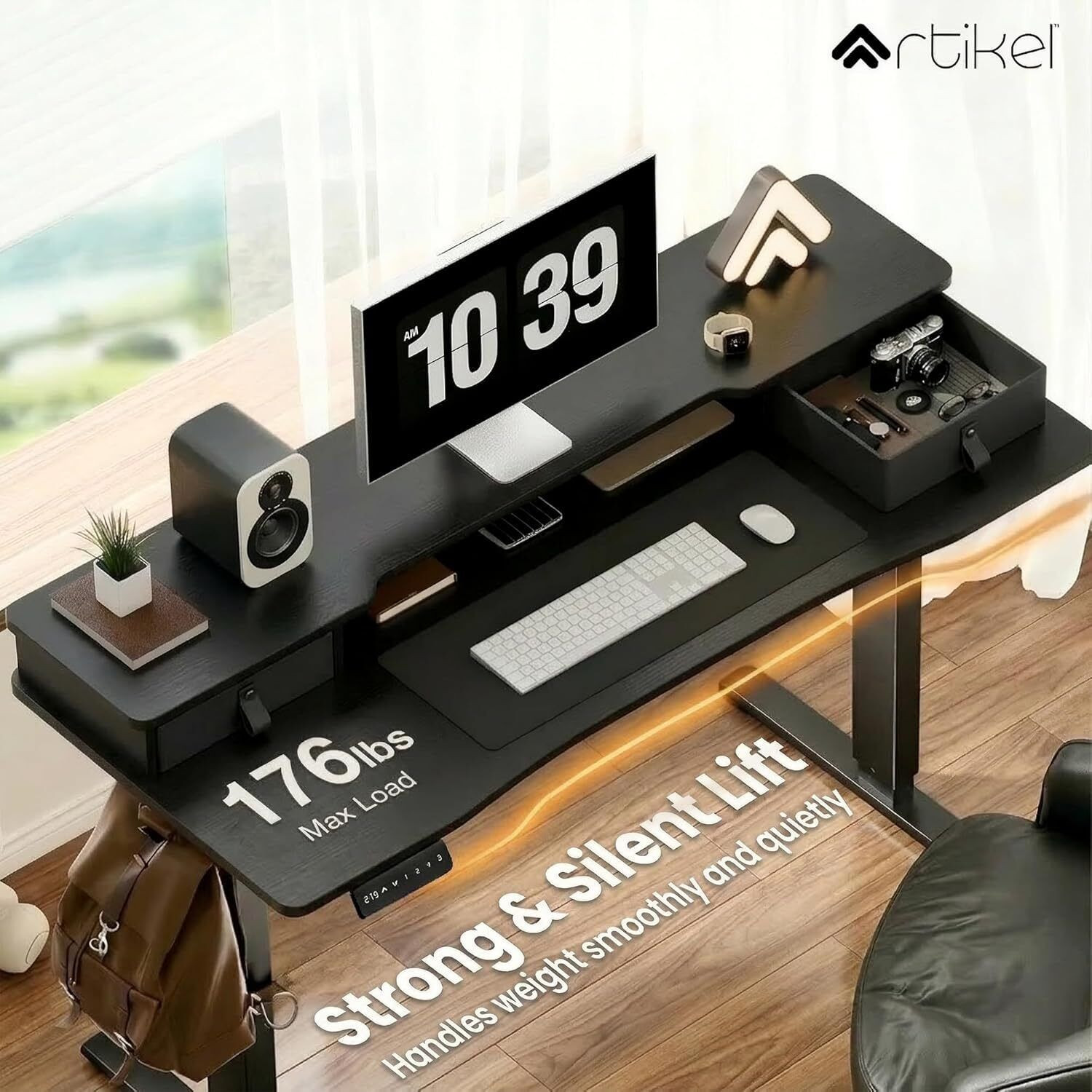 Image of Artikel Valor Lite Height Adjustable Electric Table 120x60 cm Sit Stand Desk Engineered Wood Office Table