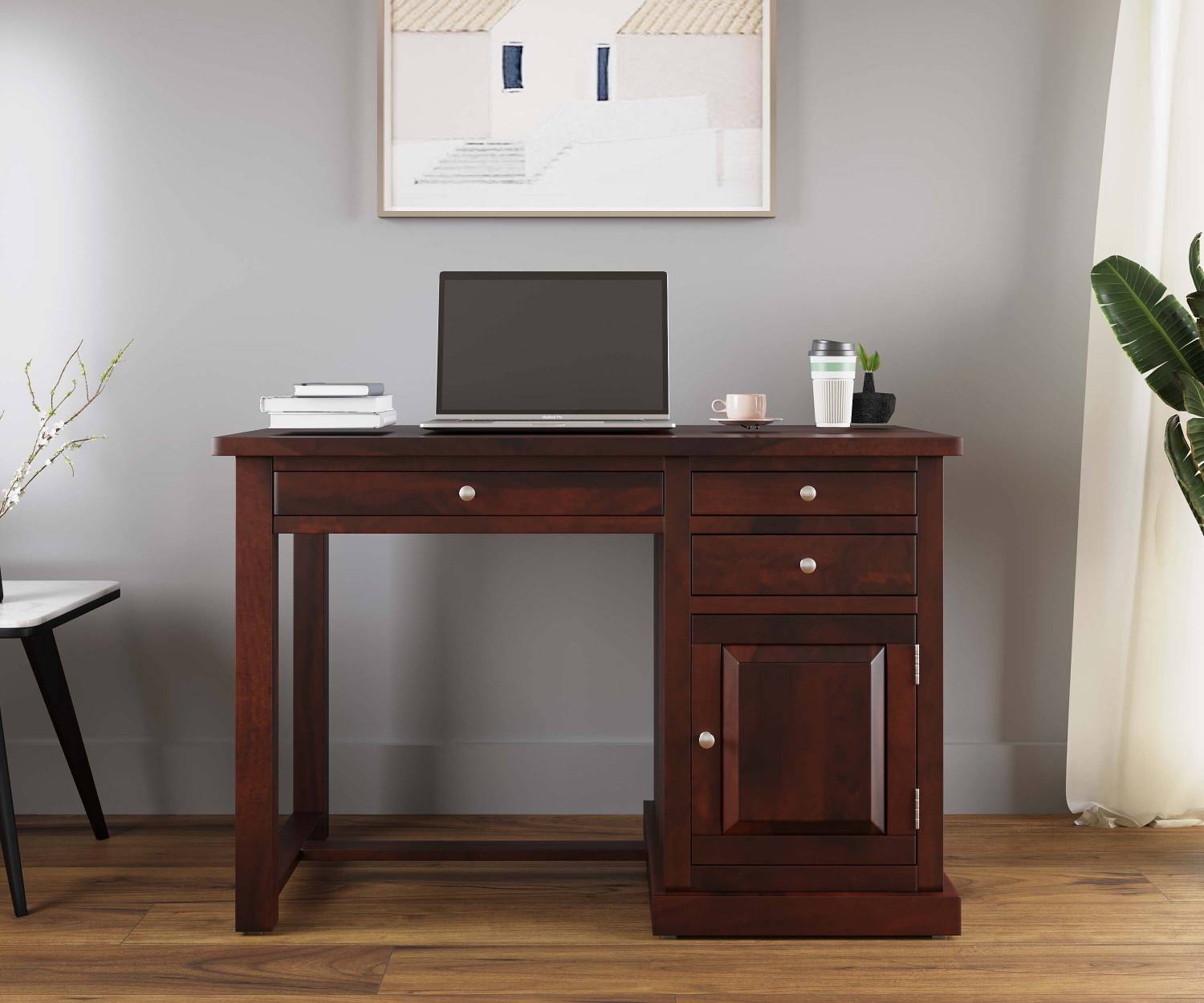 Allie Wood Rosewood ( sheesham ) Solid Wood Study Table (Free Sta