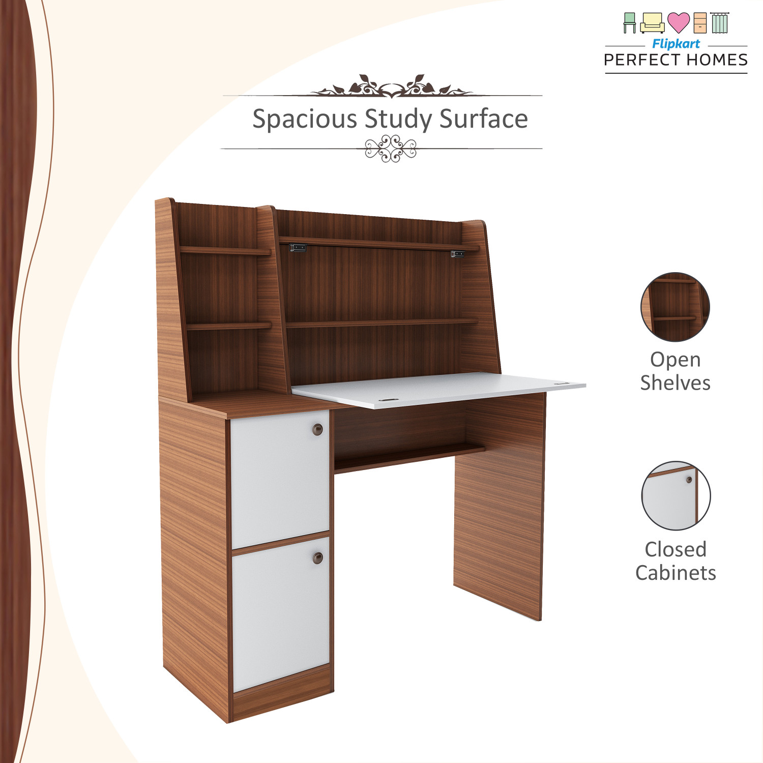 Image of Flipkart Perfect Homes Dalton Engineered Wood Study Table