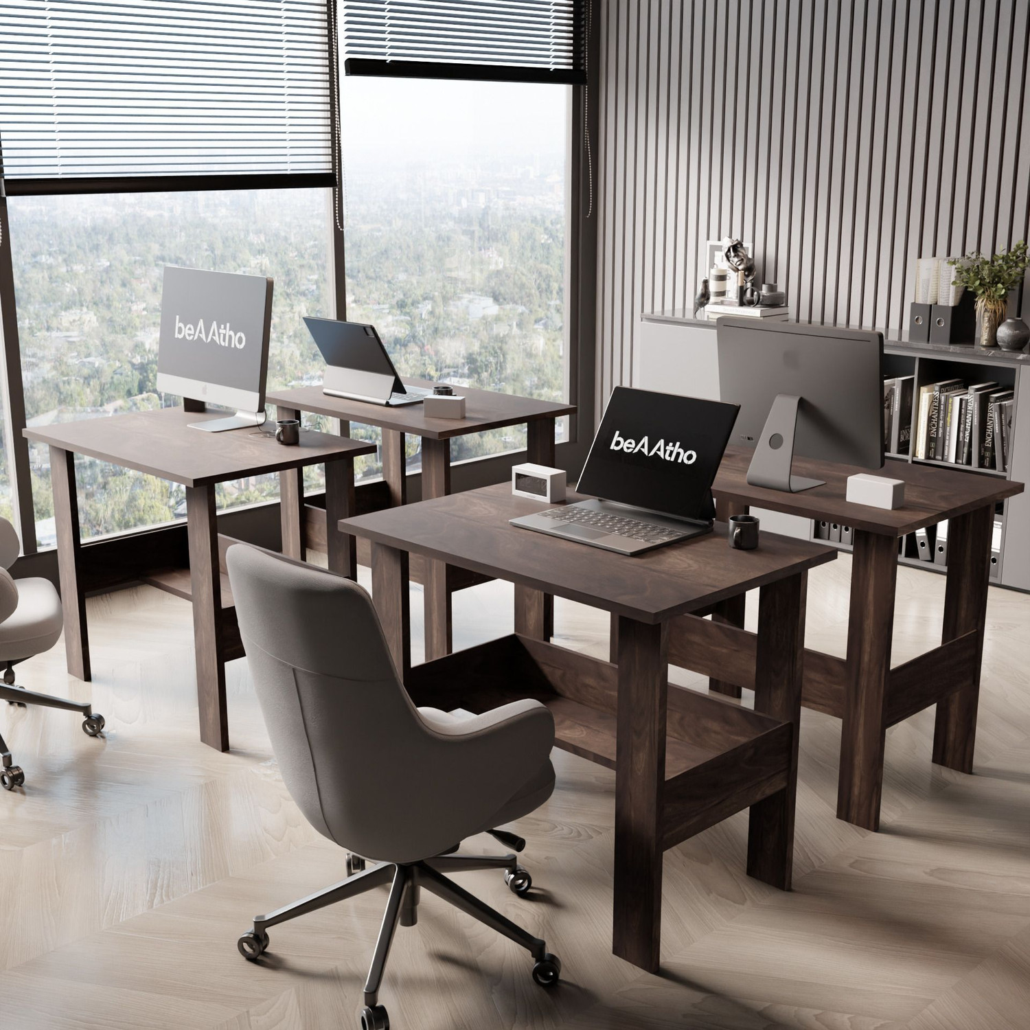 Image of beaatho beAAtho Spectrum Desk Multipurpose Workstation for Home, Office, or Study, Engineered Wood Multipurpose Table