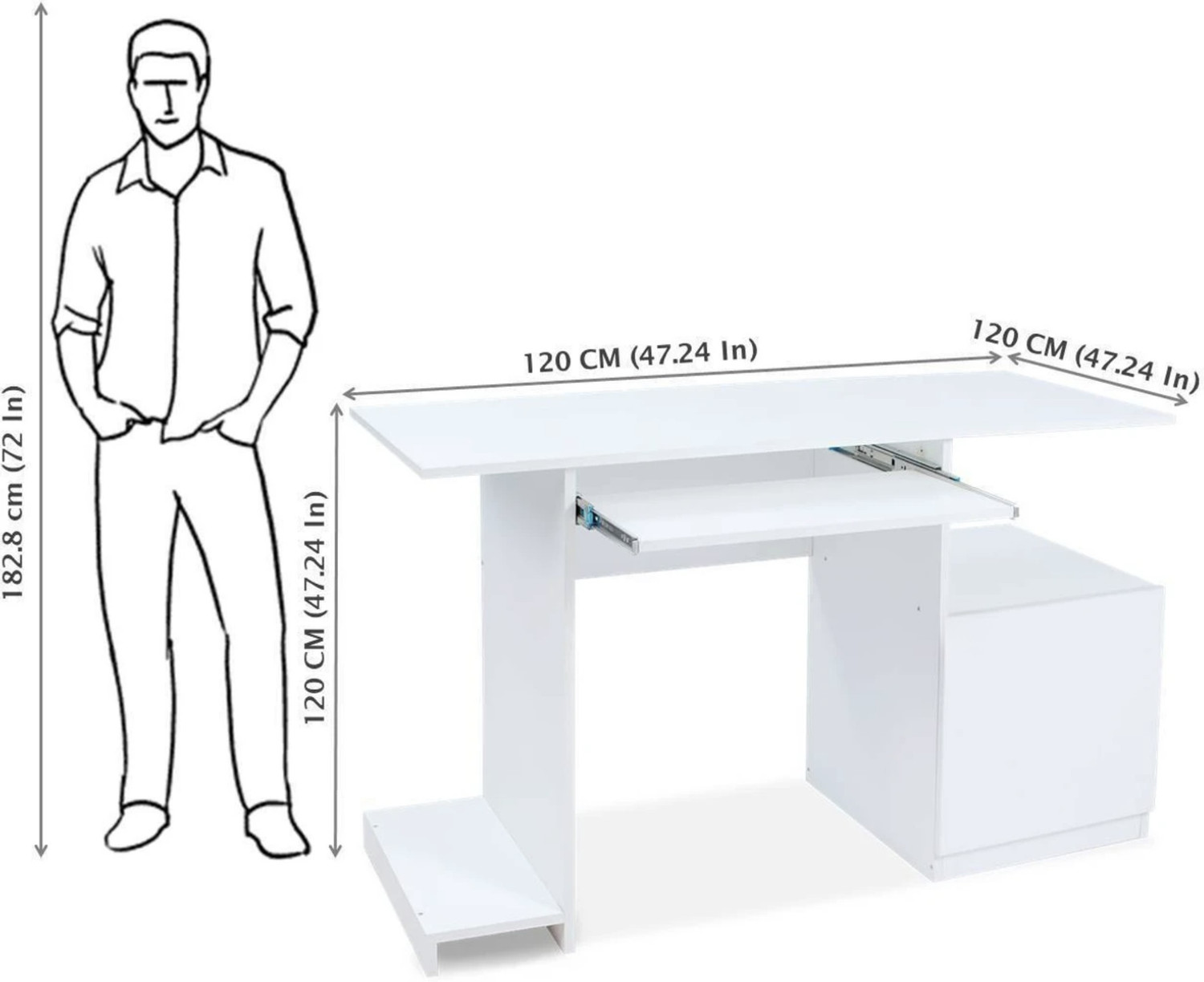 Image of DST CRAFT Engineered Wood Computer Desk