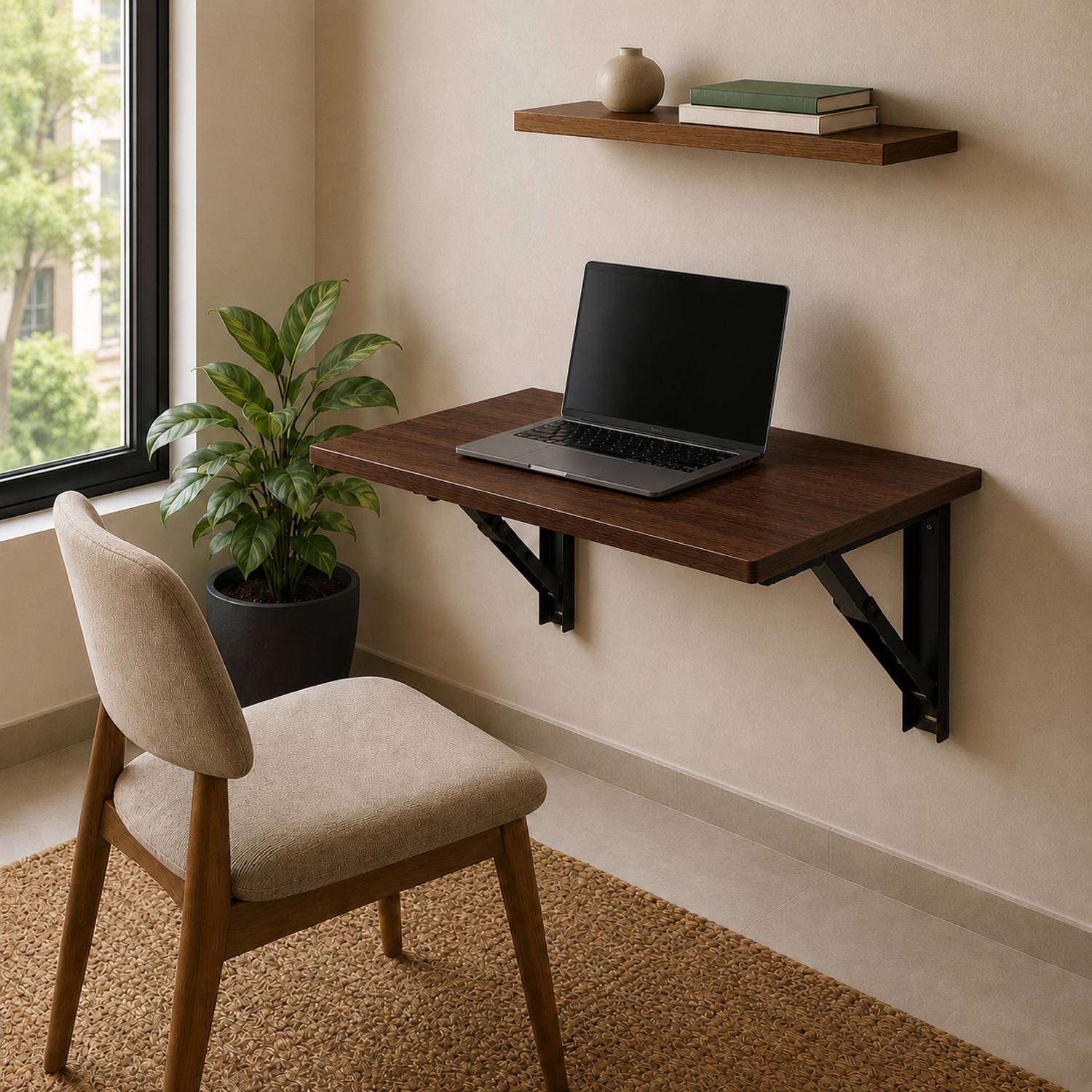 Malbro Foldable Wall-Mounted Study Desk 60x40 cm - Image 1