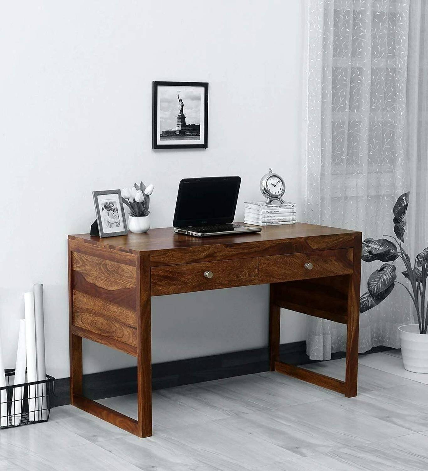AMBICA WOODMART study table with storage, computer desk, wooden c