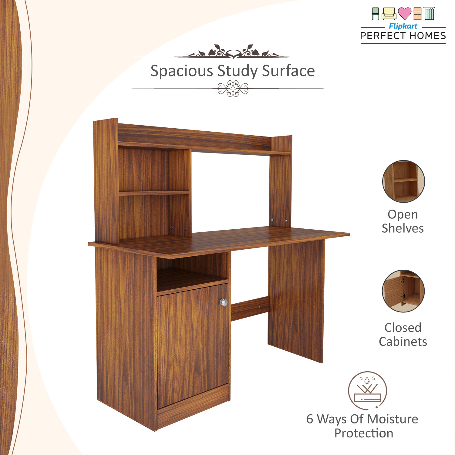 Image of Flipkart Perfect Homes Kronos Engineered Wood Study Table