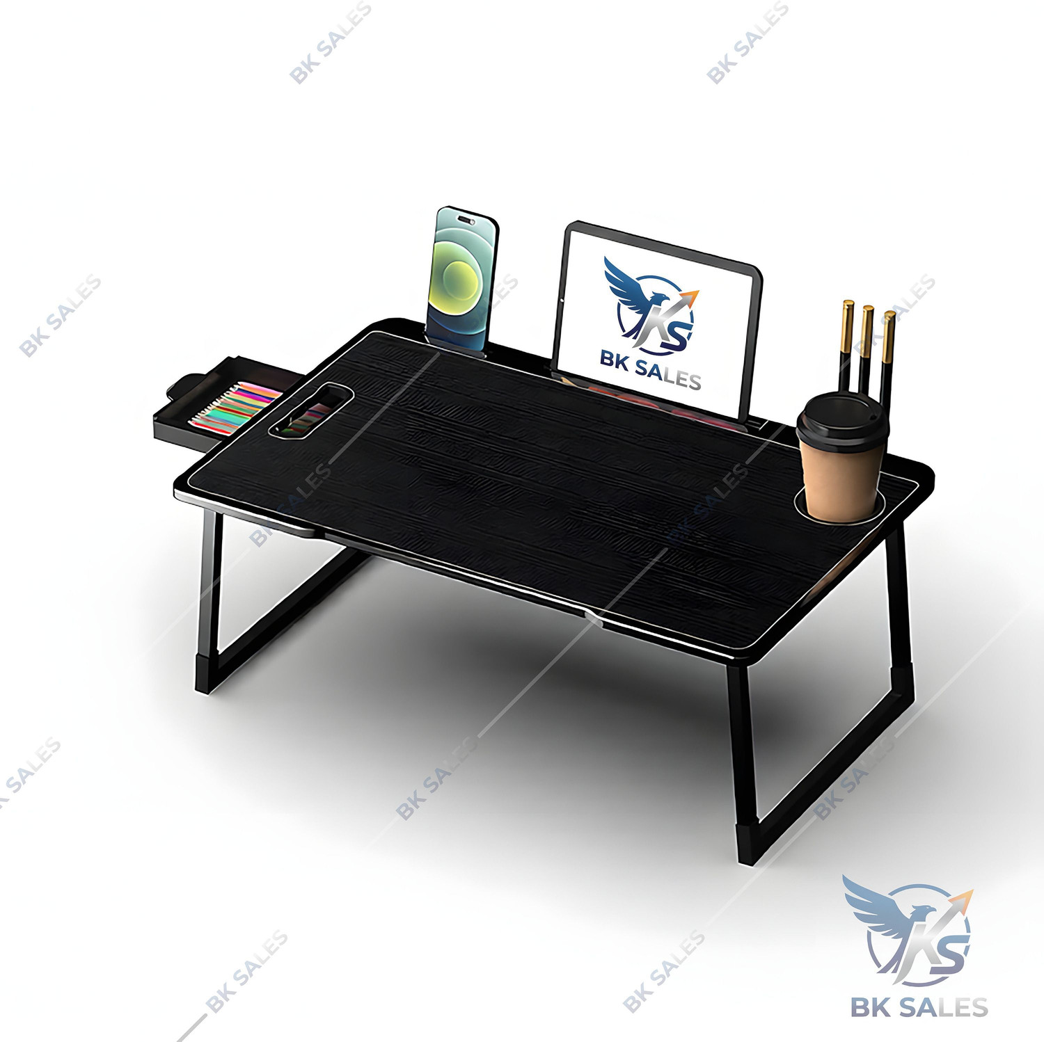 Image of BK SALES black cotted Plastic Study Table