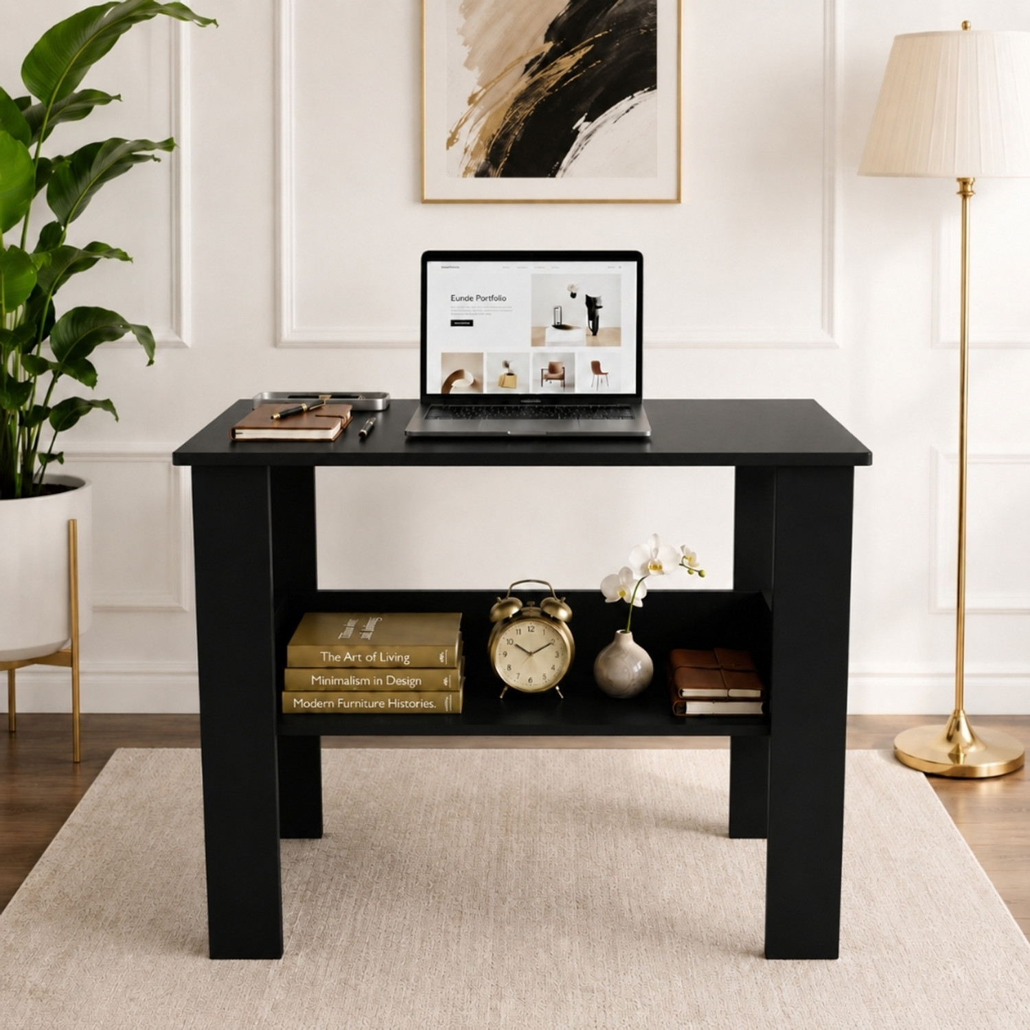 Image of Arizen Portable Work From Home Study Desk Engineered Wood Office Table Engineered Wood Multipurpose Table