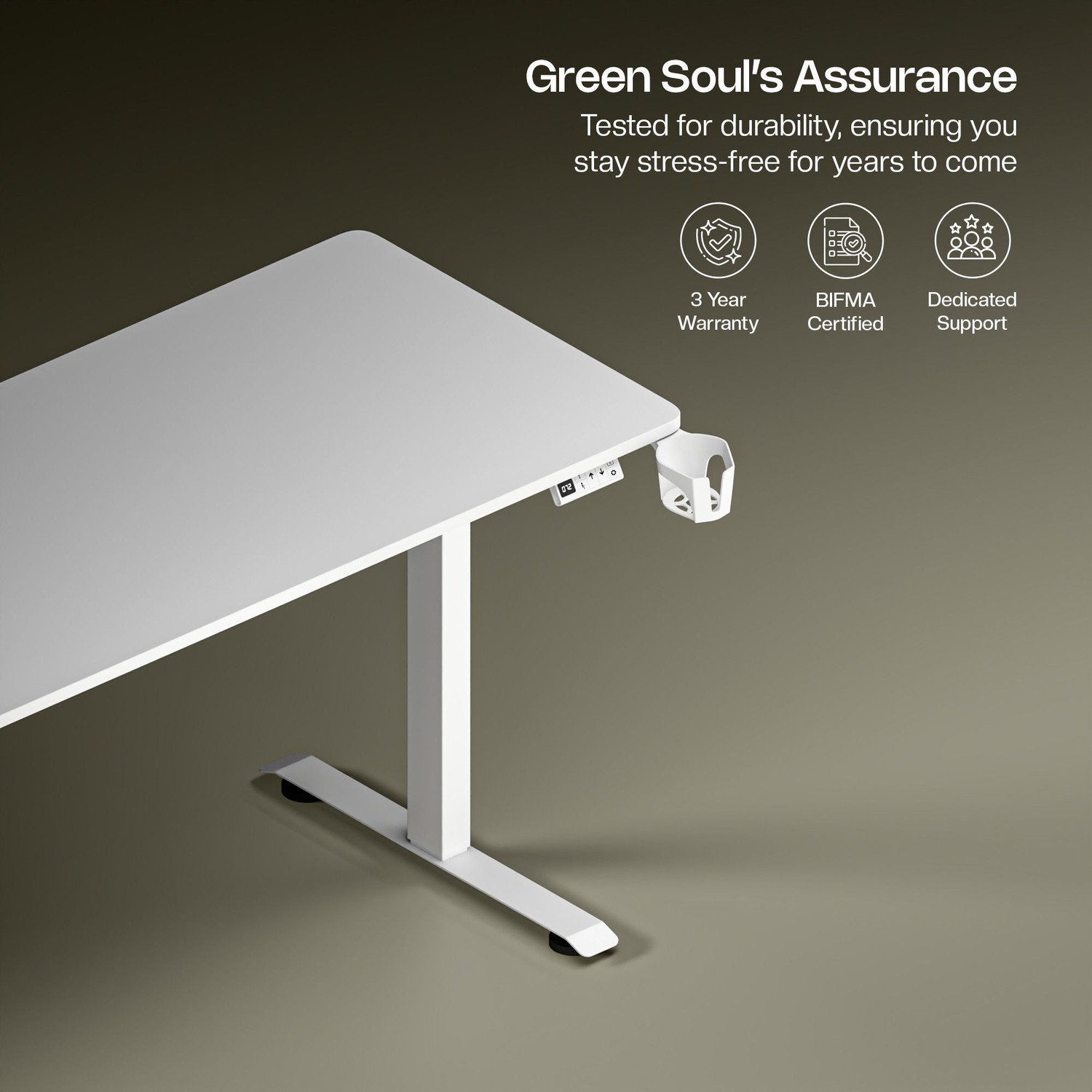 Image of GREEN SOUL Imperium Pro Electric Height Adjustable 120cm wide|ImpactShield Anti-Collision Engineered Wood Office Table