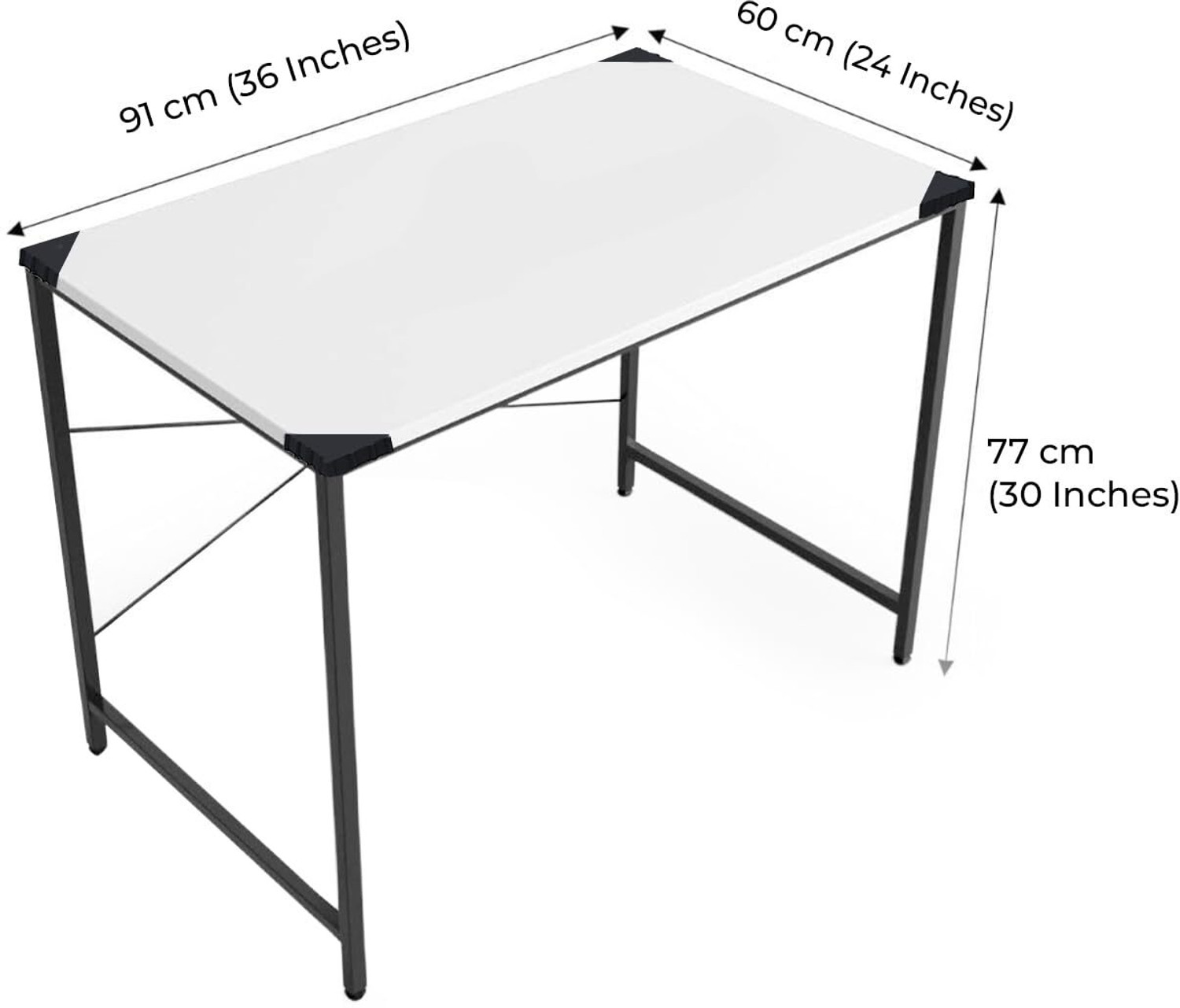 Image of HOMIBOSS office work station table for Student, Home, With Steel Metal Frame Engineered Wood Study Table