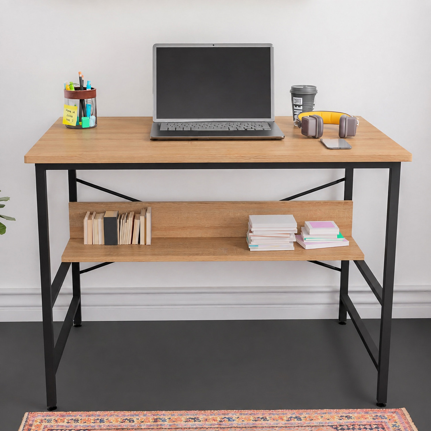 Image of HOMIBOSS Steel Metal frame office workstation table , Student, gaming, home Engineered Wood Computer Desk