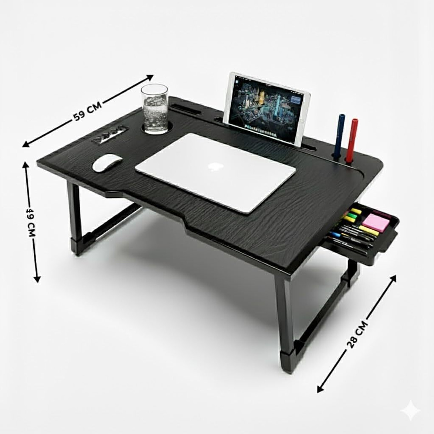 Image of Winsobey folding Study table Wooden Wood Portable Laptop Table