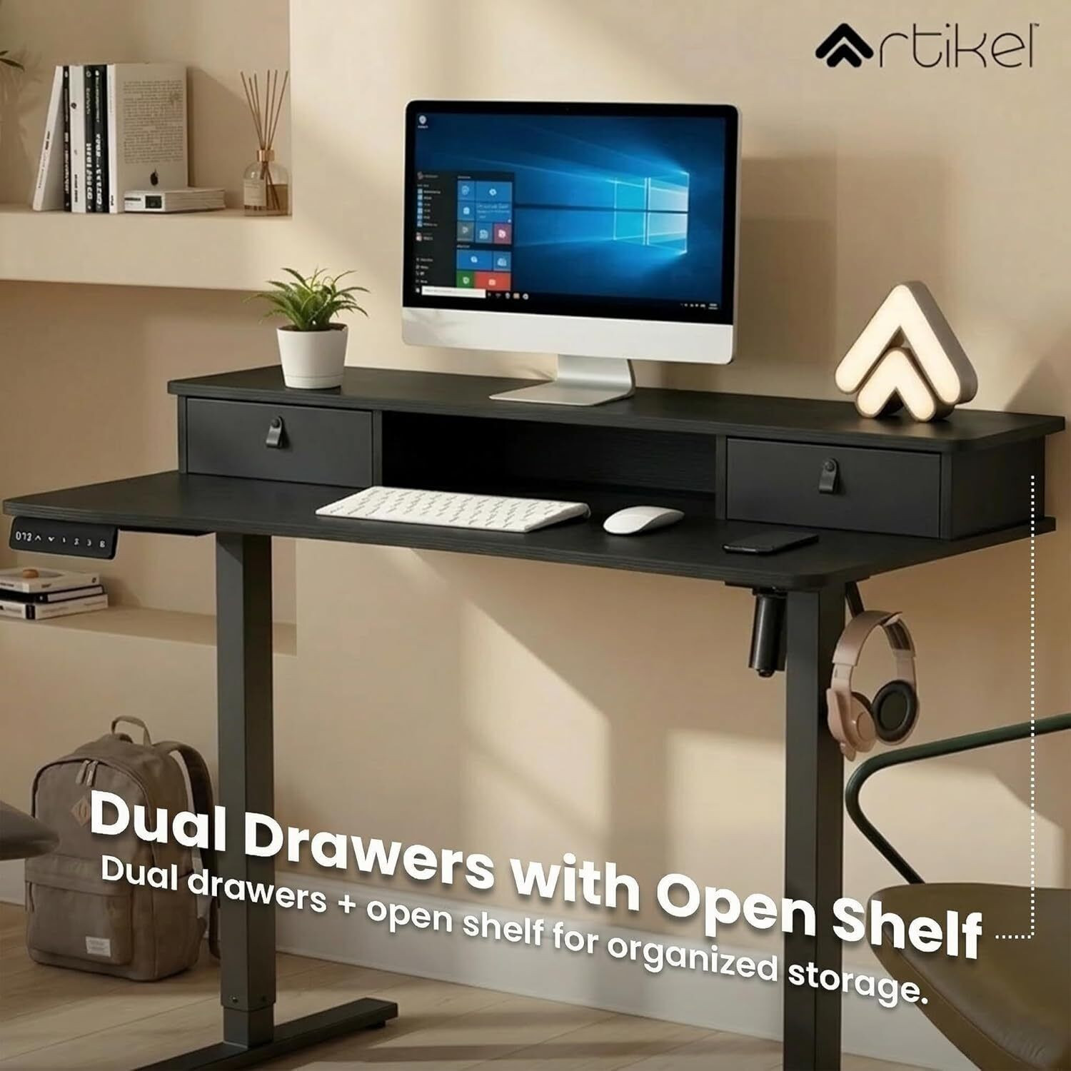 Image of Artikel Valor Lite Height Adjustable Electric Table 120x60 cm Sit Stand Desk Engineered Wood Office Table