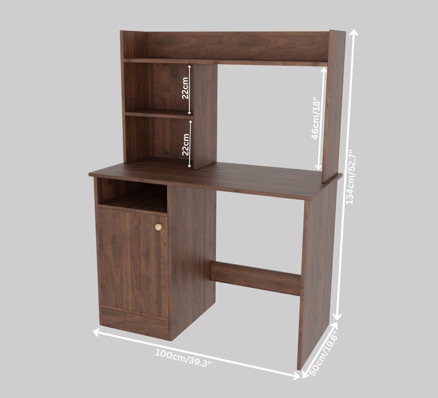 Image of Spyder Craft Multipurpose Portable Study Desk with Hutch Storage & Shelves for Home Office Engineered Wood Study Table