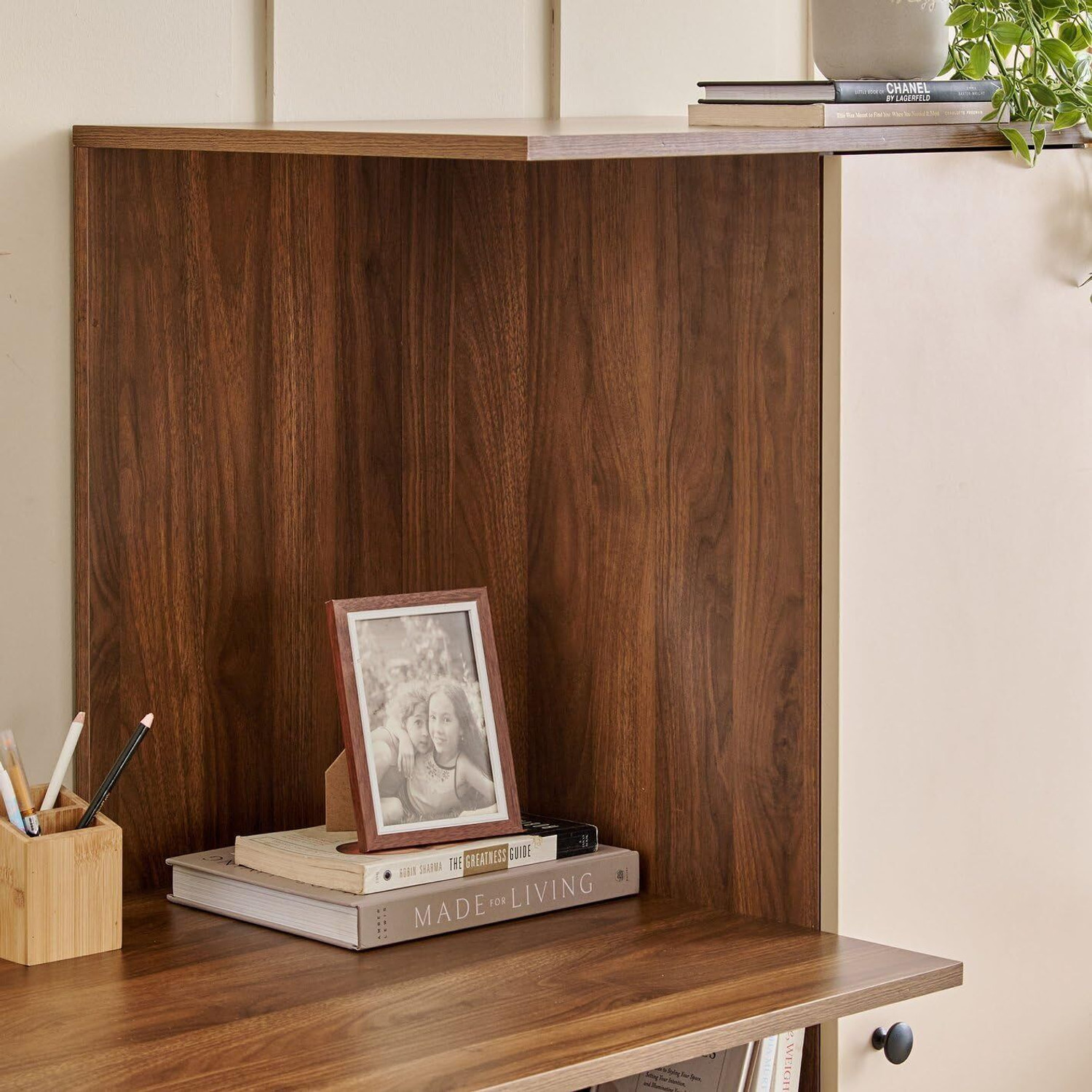 Image of Arizen Multipurpose Desk for office, Study With Book Storage Engineered Wood Multipurpose Table