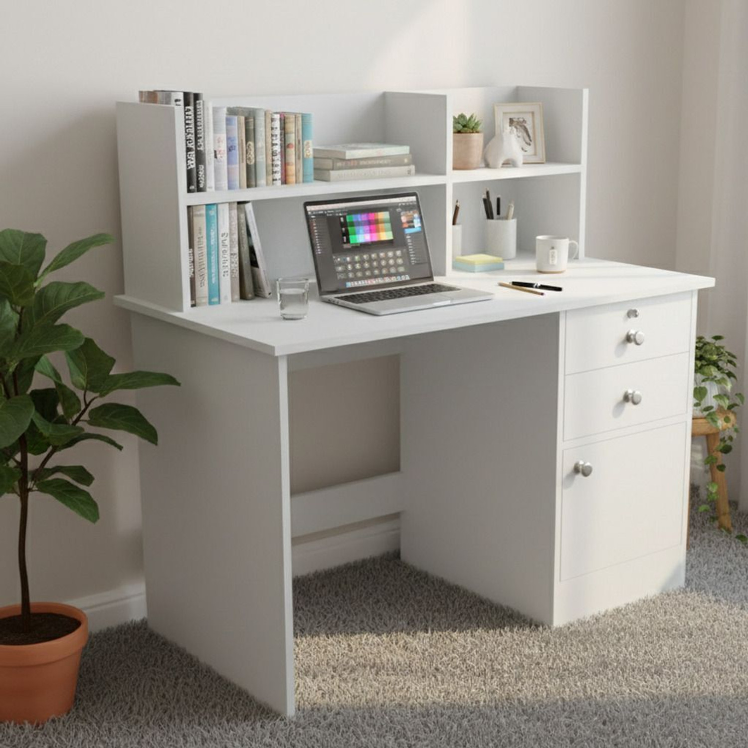 Image of NITYAM Premium Quality Computer Table With Drawer For Storage Engineered Wood Multipurpose Table
