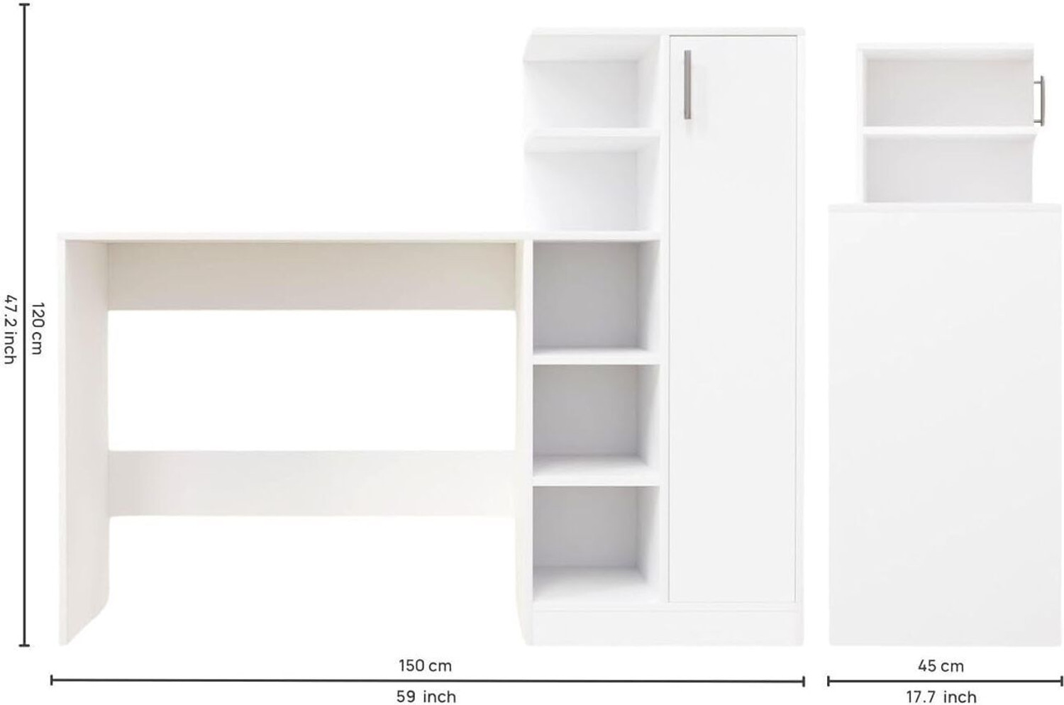 Image of Arizen Multipurpose Desk for office, Study With Book Storage Engineered Wood Multipurpose Table