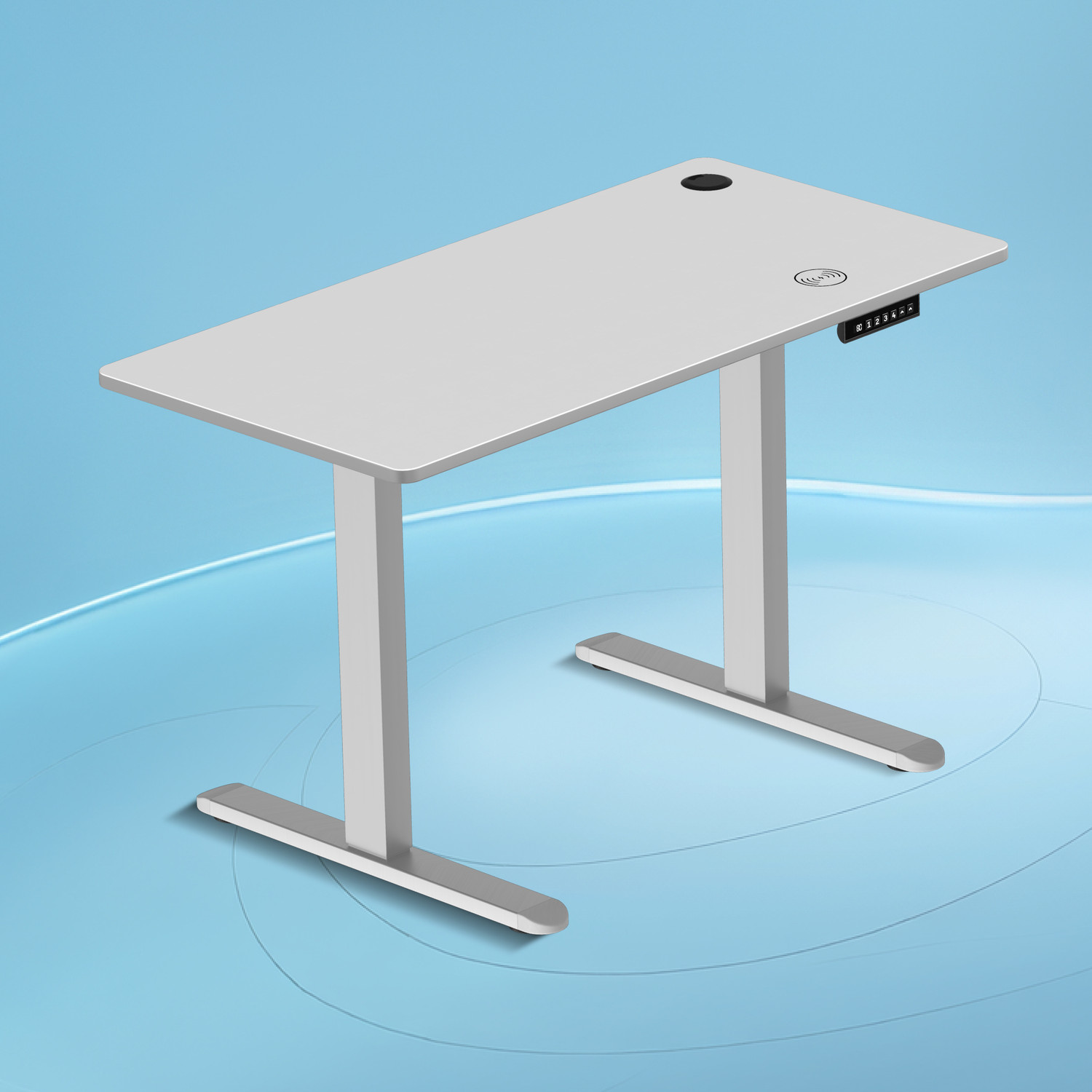 Image of The Sleep Company lectrical Adjustable Desk 1600x700x700 | Sit-Stand Ergonomic Table | Engineered Wood Office Table