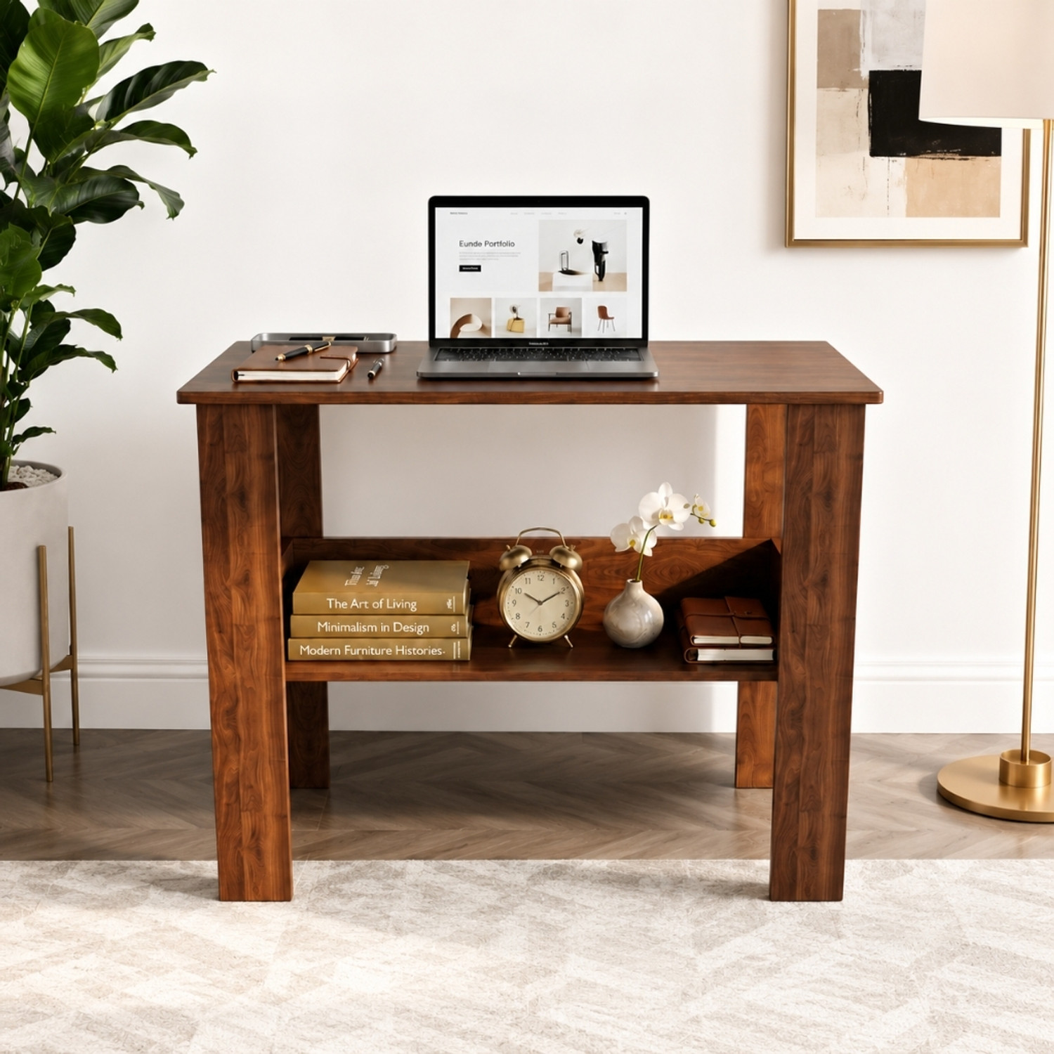 Image of Flipkart Perfect Homes Multipurpose Portable Study Desk with Hutch Storage & Shelves for Home Office Engineered Wood Study Table