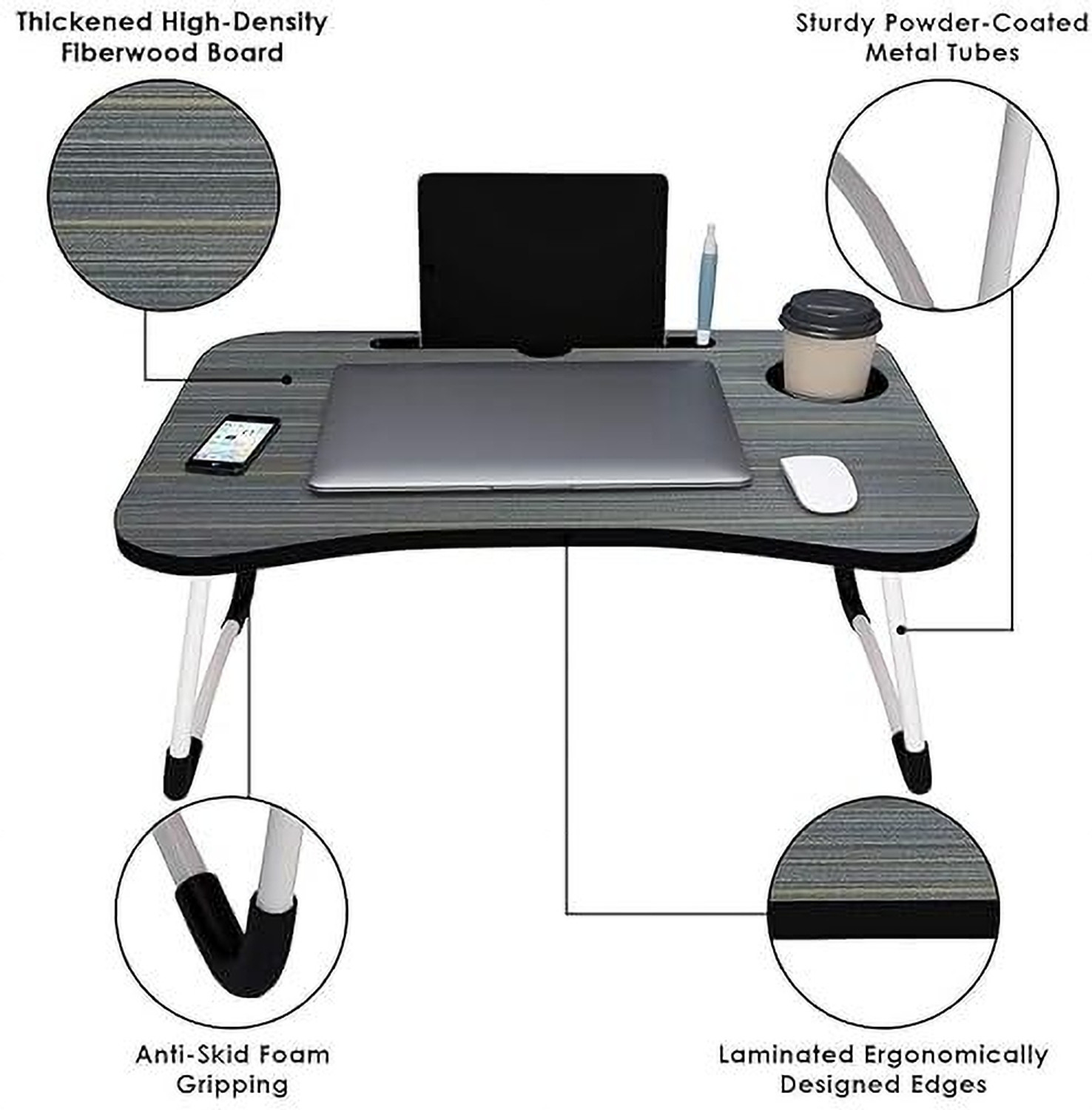Image of LACDM Study Table Wood Portable Laptop Table