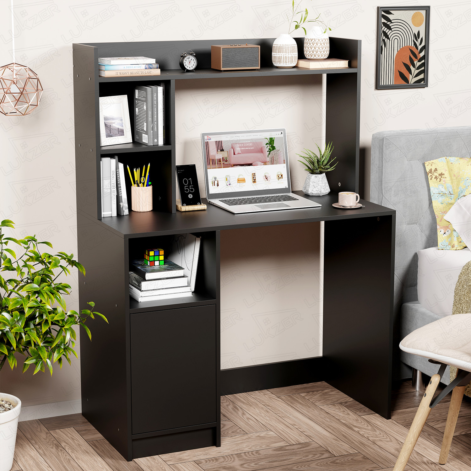 LUKZER Office & Study Table (ST-009) Engineered Wood Multipurpose Table ...
