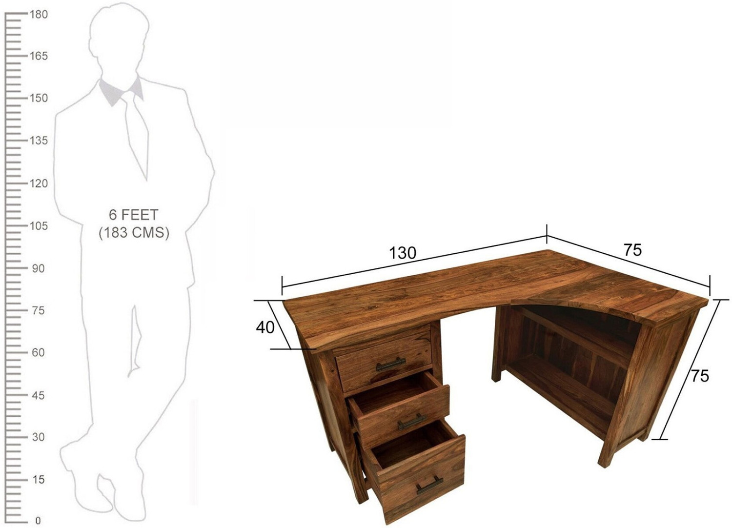 Image of WOODSTAGE Solid Wood Study Table