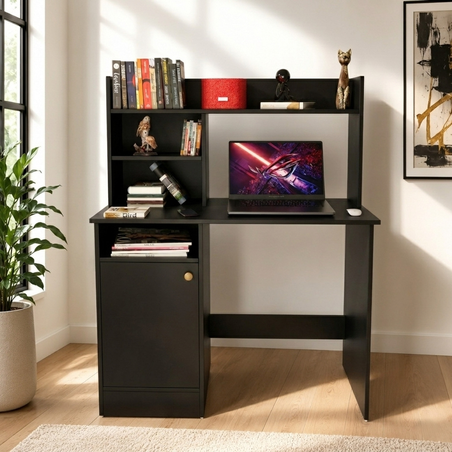 Image of Flipkart Perfect Homes Portable Workstation Computer Desk with Storage, For Office, Home Engineered Wood Computer Desk