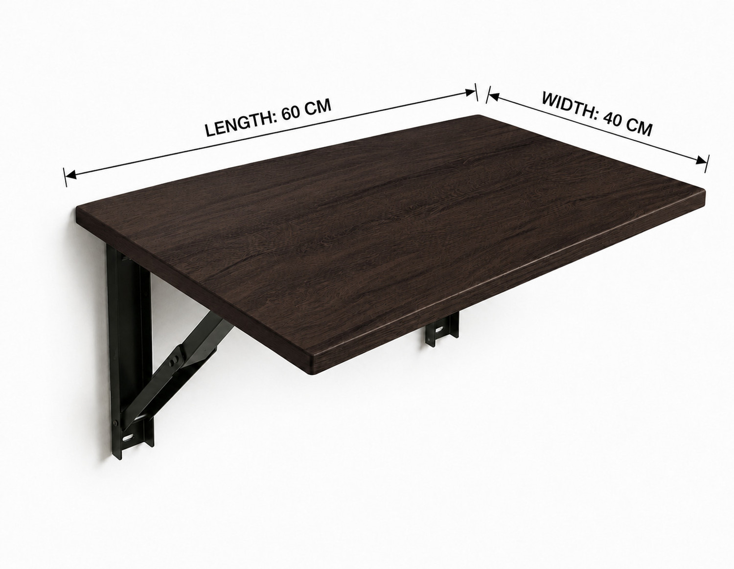 Image of Malbro Foldable-Wall Mounted Table Wooden Study Desk 60x40 cm Space Saving Shelf Engineered Wood Study Table