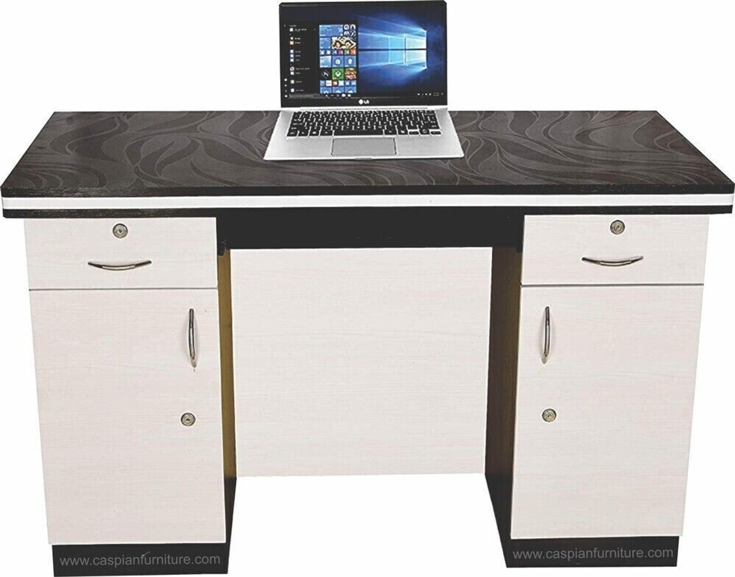 Image of CASPIAN Home & Office Table /Study Table with Drawer & Shelves | Work from Home Table Engineered Wood Study Table