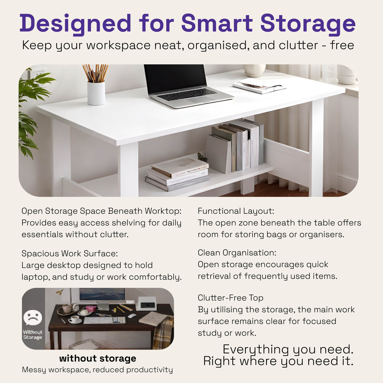 Image of Wakefit Edwin Engineered Wood Study Table